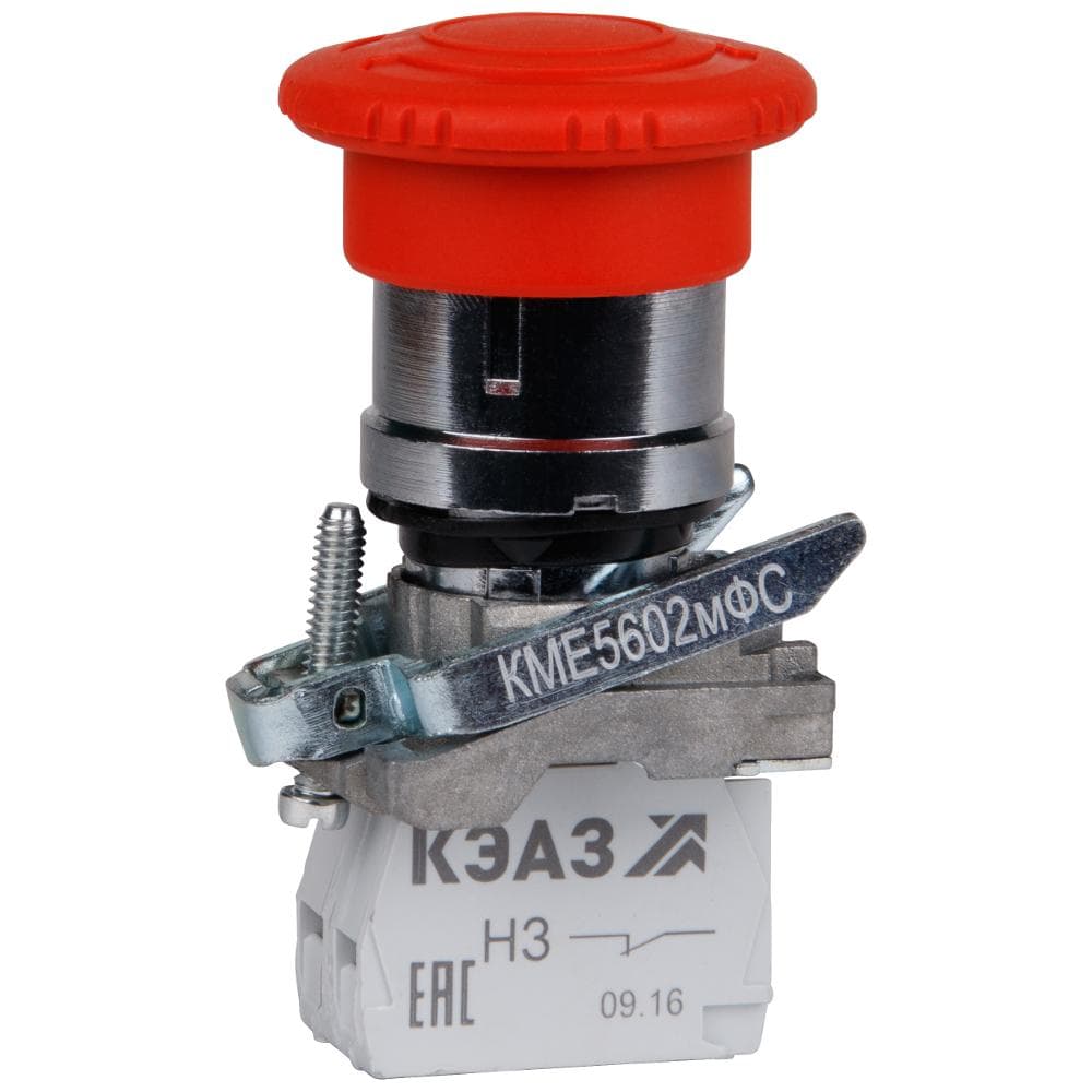 Кнопка КМЕ5101мФС-красный-0но+1нз-гриб-IP40