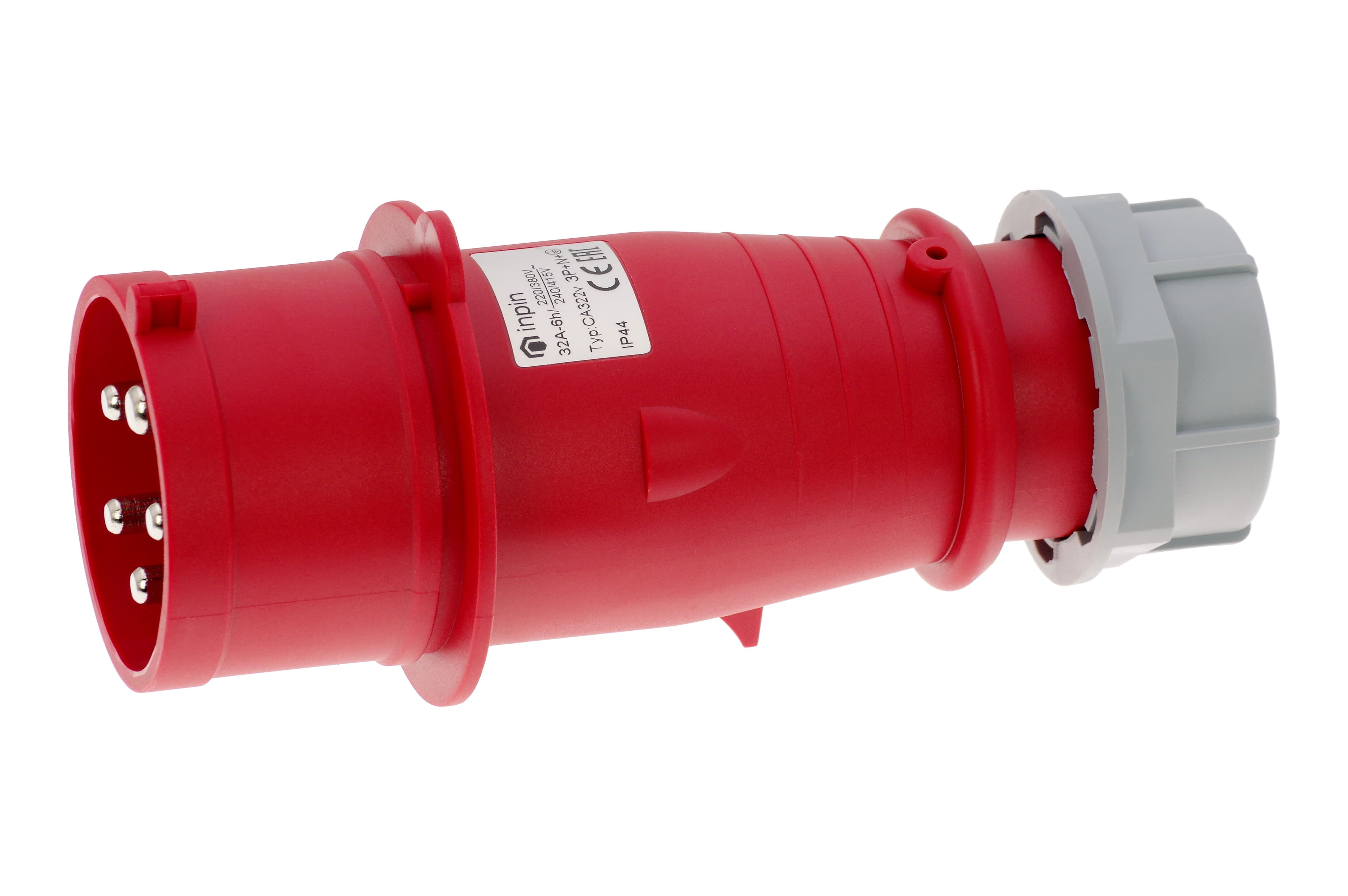 Вилка кабельная фазоинвертор 32A/400V/3P+N+E/IP44