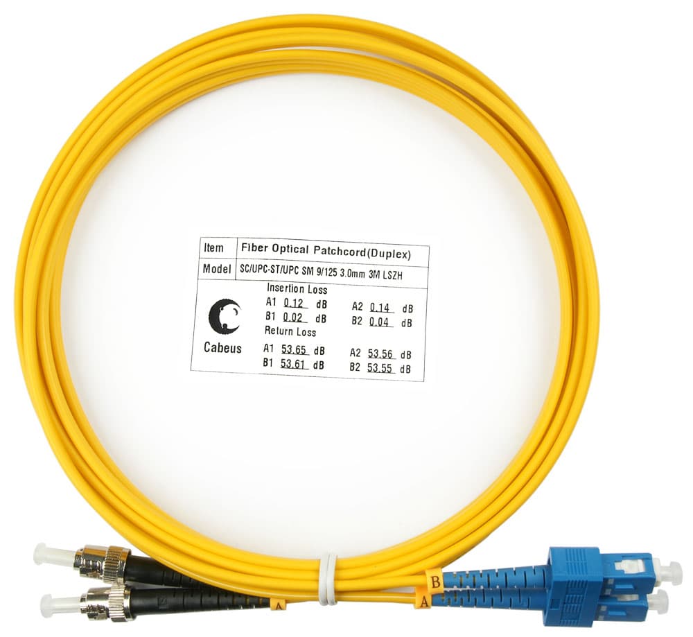 Патч-корд оптический duplex 3м SC-ST 9/125 sm LSZH