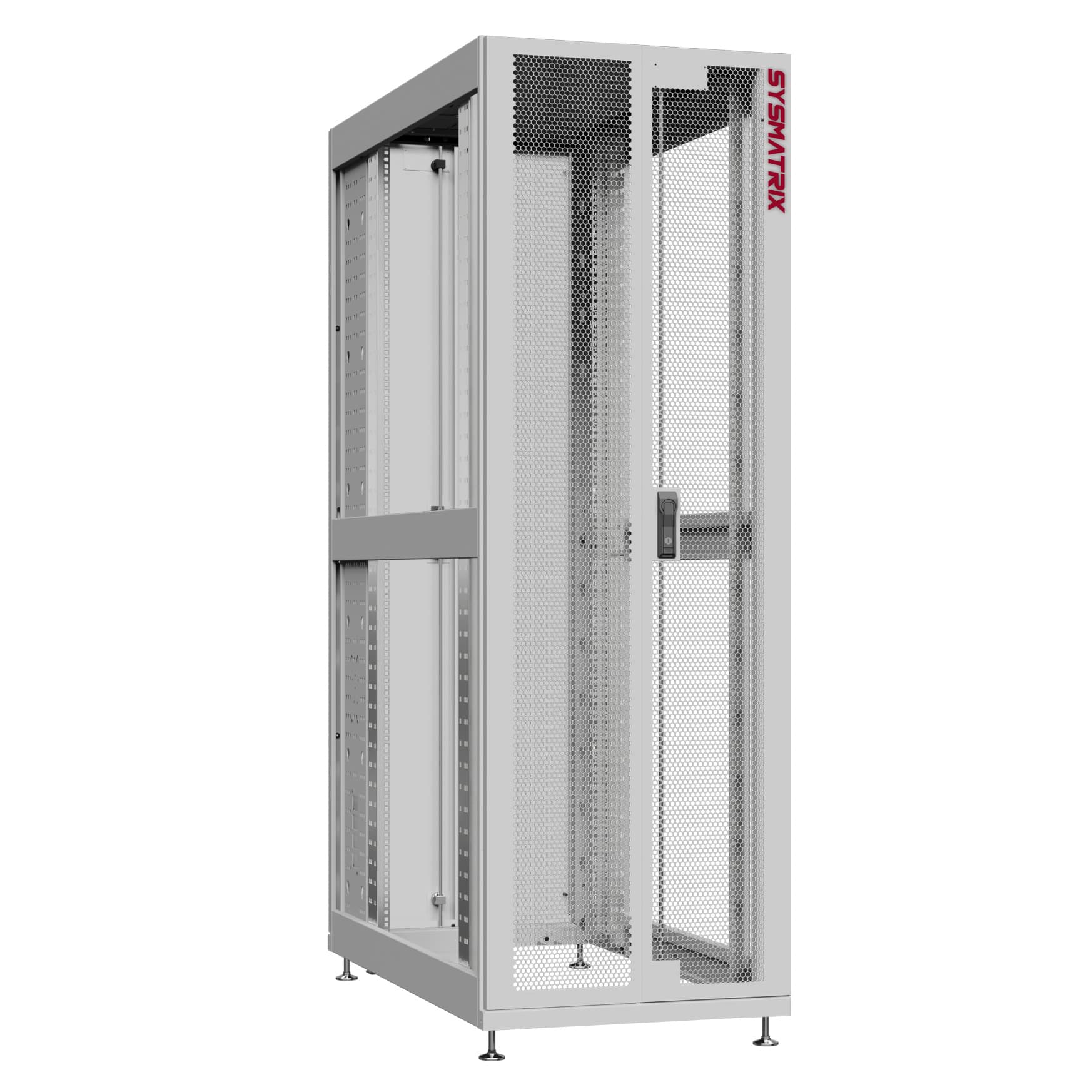 Шкаф серверный 48U 800х1070 передняя дверь: двустворчатая перфорированная IP20. задняя дверь: двустворчатая глухой металл IP51. боковые панели: без. цвет: серый RAL7035