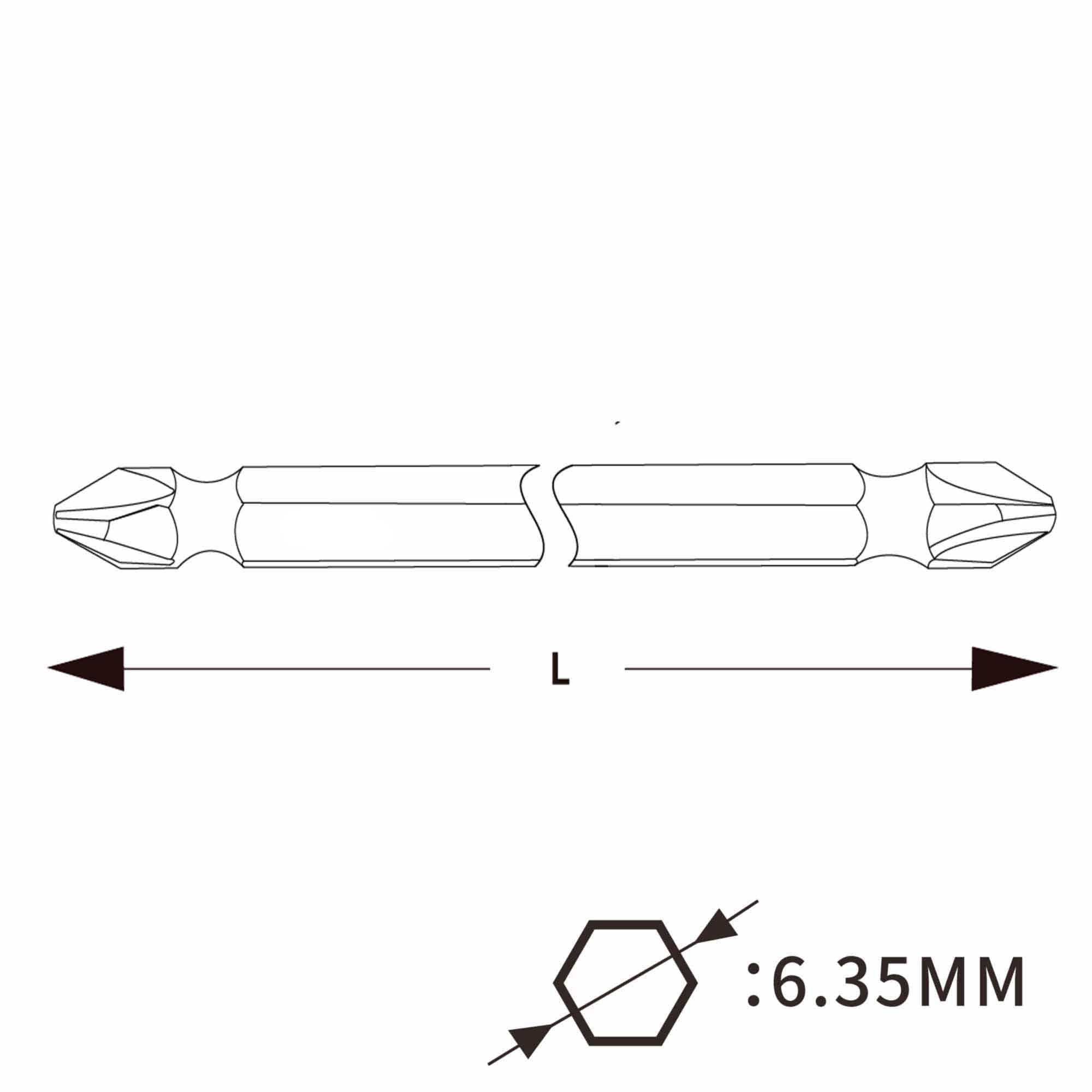 Бита двухсторонняя PH2/PН2 45мм 851/23