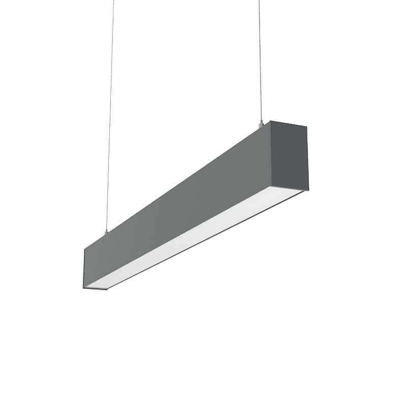 Светильник светодиодный X-line 1 м 20 Вт одиночный подвесной 1003x63x100 мм IP40 RAL7045 серый муар Tunable White (3000-6500K) с рассеивателем OPAL с декоративным проводом 1 м и комплектом подвесов 1 м диммируемый по протоколу DALI аварийный авт
