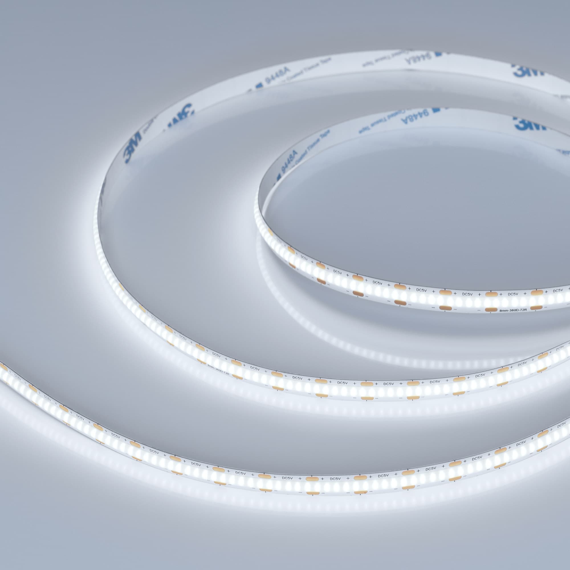 Лента светодиодная 5 Вт/м 5В IP20 6000K 360LED/м COB-X360-8mm CSP 5 м