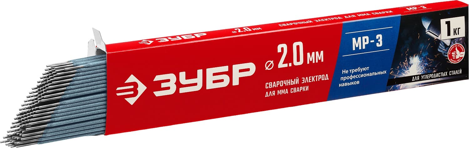 Электроды МР-3 рутиловый, d 2,0x300 мм, 1 кг в коробке.