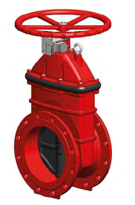 Задвижка с обрезиненным клином DN200 PN16 для систем пожаротушения, EPDM, F4, со штурвалом, корпус чугун