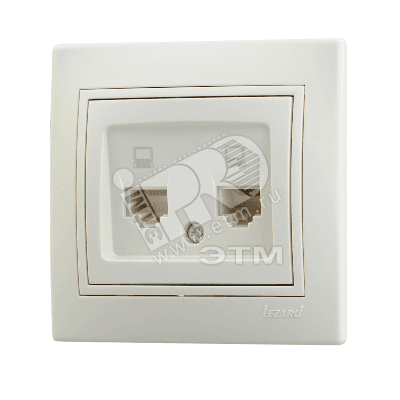MIRA Розетка компьютерная RJ45x2 бежевая