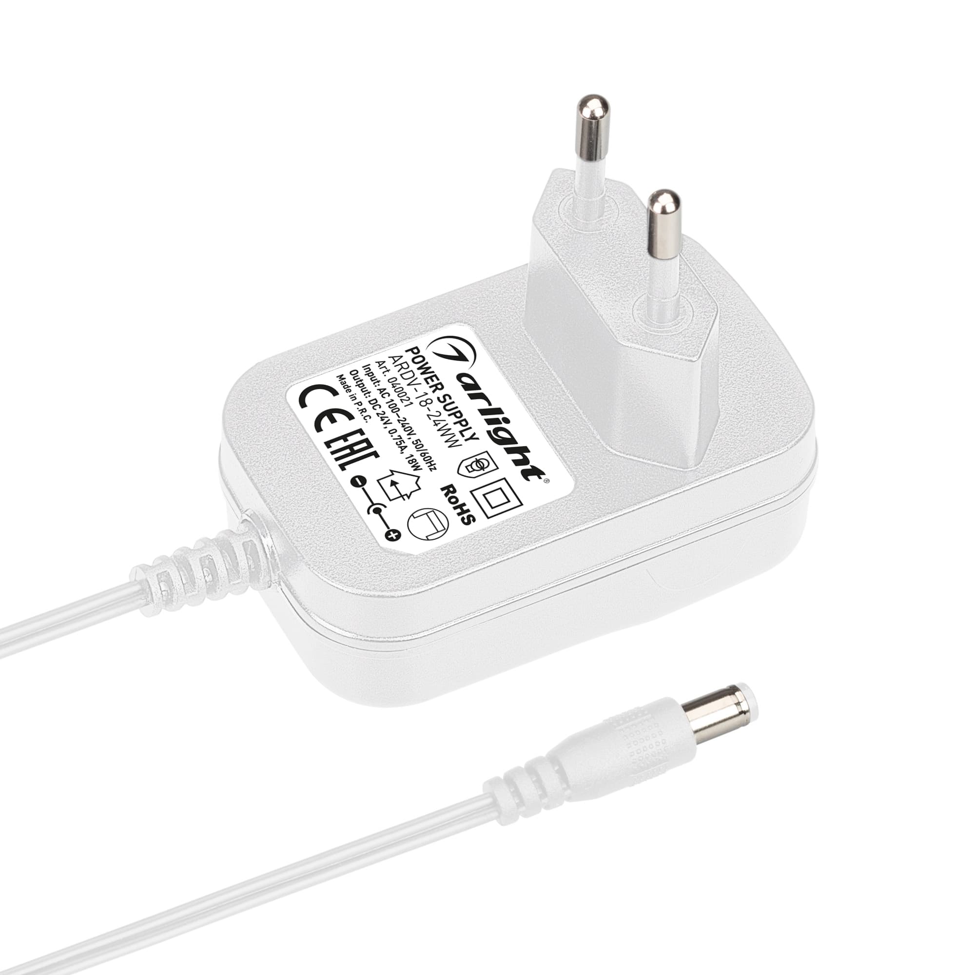 Блок питания ARDV-18-24WW (24V, 0,75A, 18W) (Адаптер, 3 года)