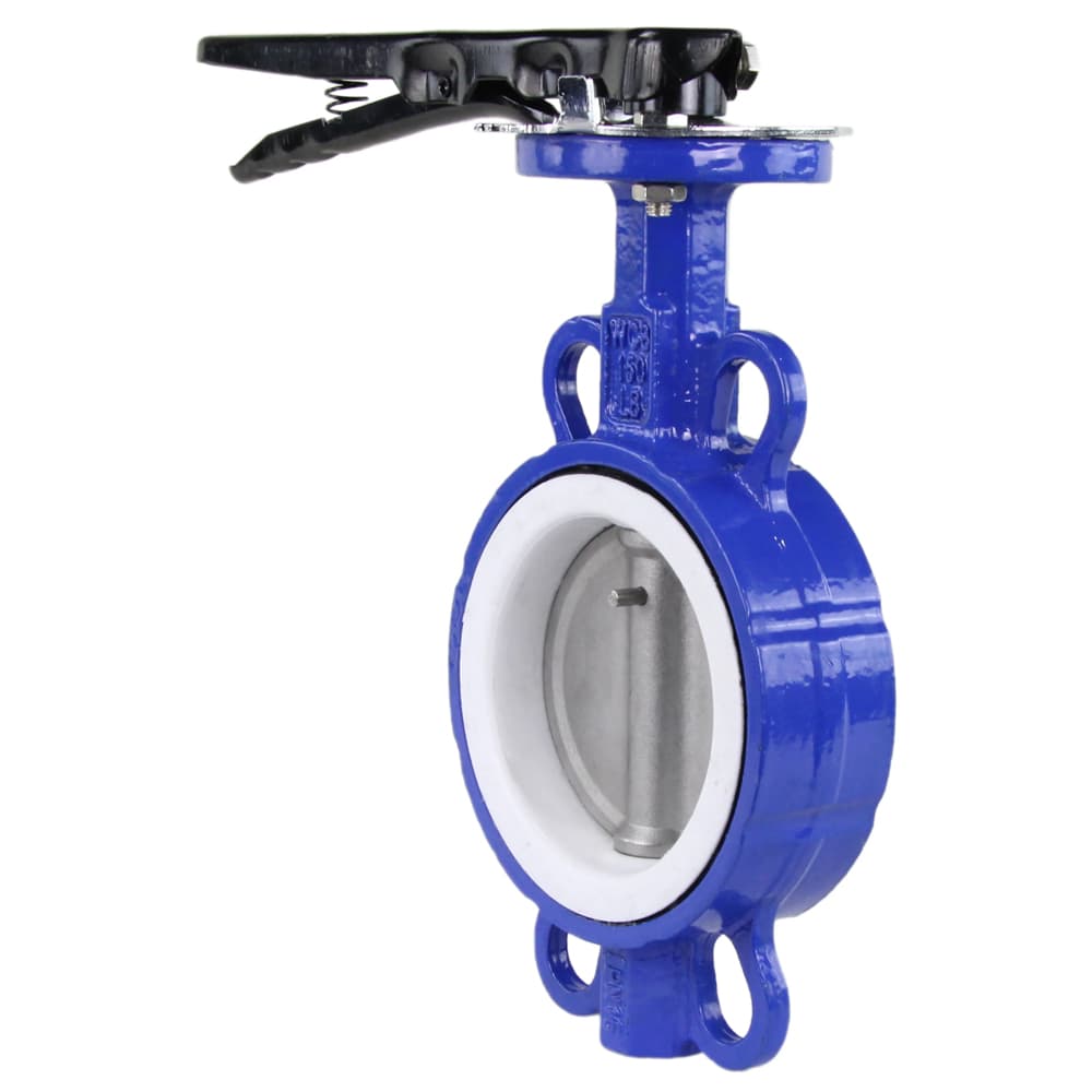 Затвор дисковый поворотный WCB-316L-PTFE Ду250 Ру16 корпус углеродистая сталь WCB, диск нержавеющая сталь 316L, уплотнение PTFE, с рукояткой, квадрат 22х22, F10
