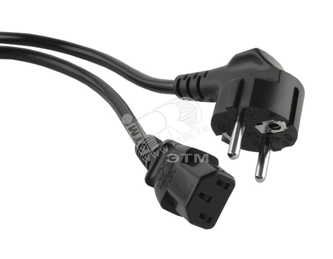 Кабель питания компьютера Shucko + C13 3x0.75 10A угловая вилка 1.8 м цвет черный