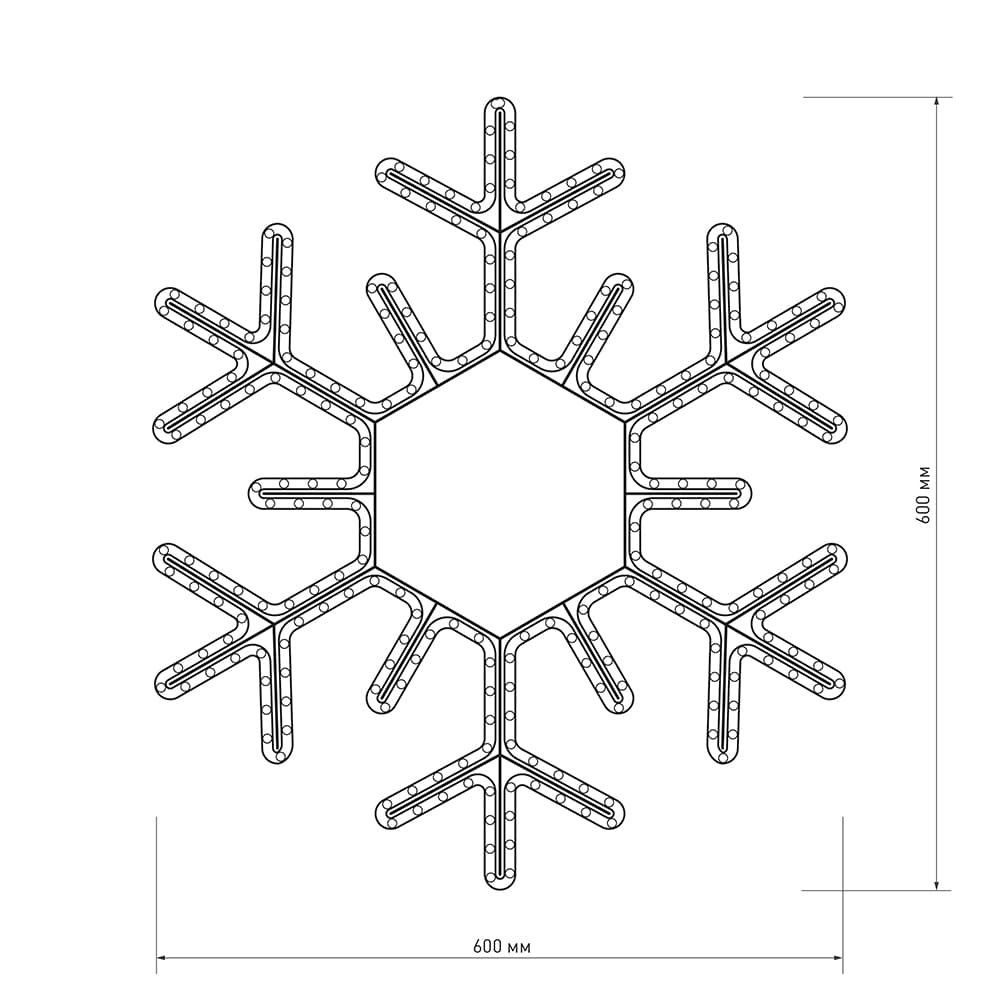 Фигура ARD-SNOWFLAKE-M5-600х600х60LED White 230V, 20W Ardecoled, IP65