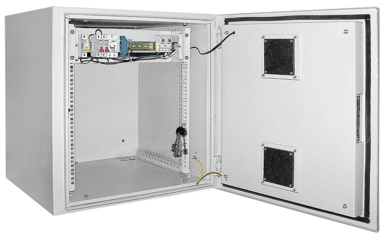 Шкаф уличный 19дюйм 9U 650x600 IP55 металлическая дверь серый