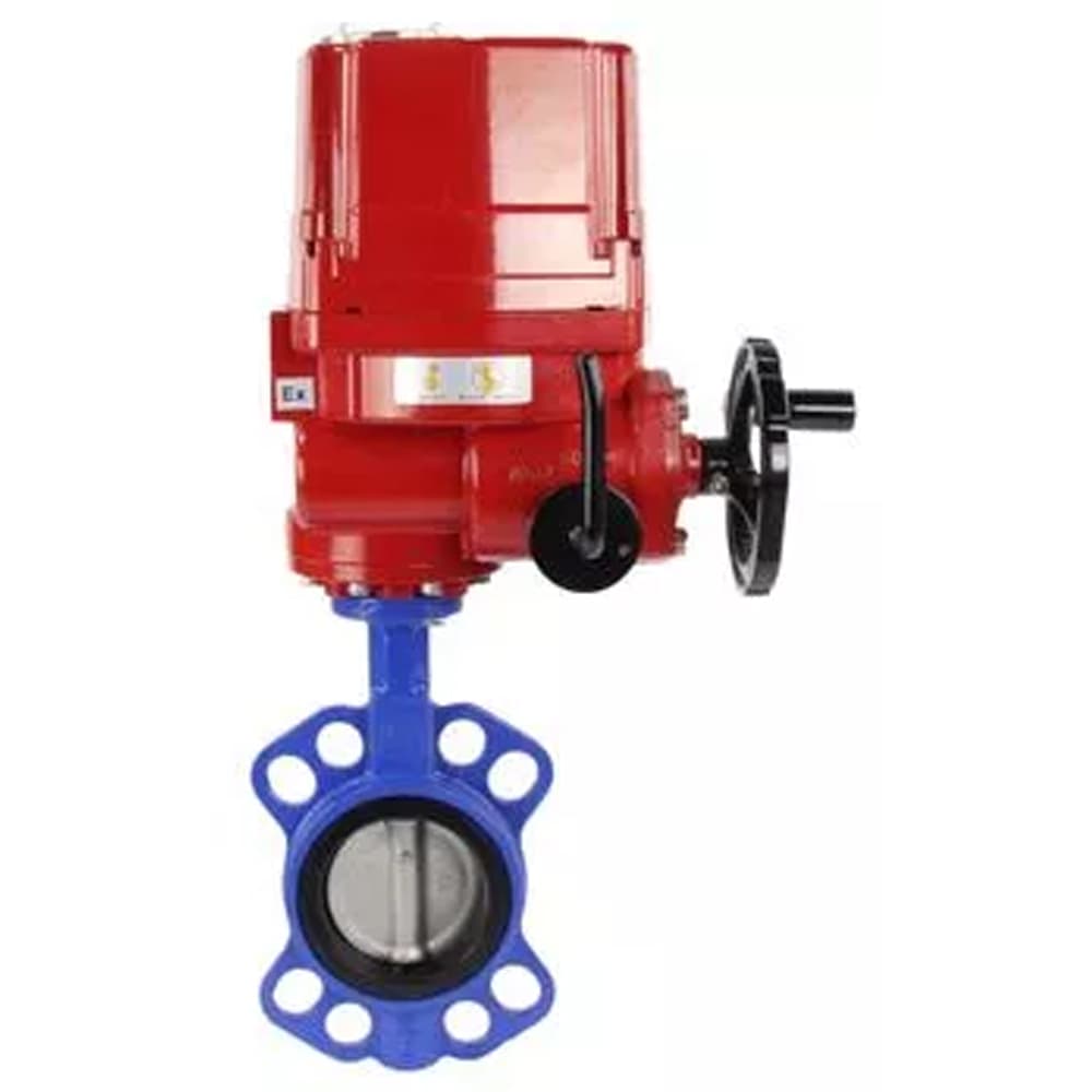 Затвор дисковый поворотный WCB-316L-VITON Ду125 Ру16, корпус углеродистая сталь WCB, диск нержавеющая сталь 316L, уплотнение VITON, с электроприводом EX-010 220В