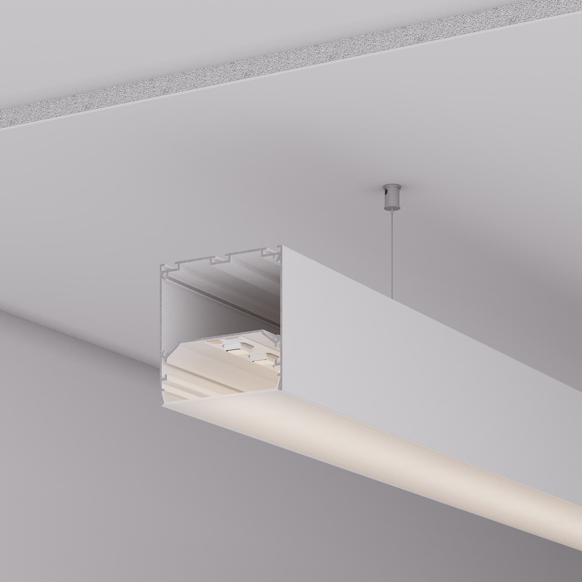 Профиль LINE-M-7575-2500 WHITE (ARL, Алюминий)