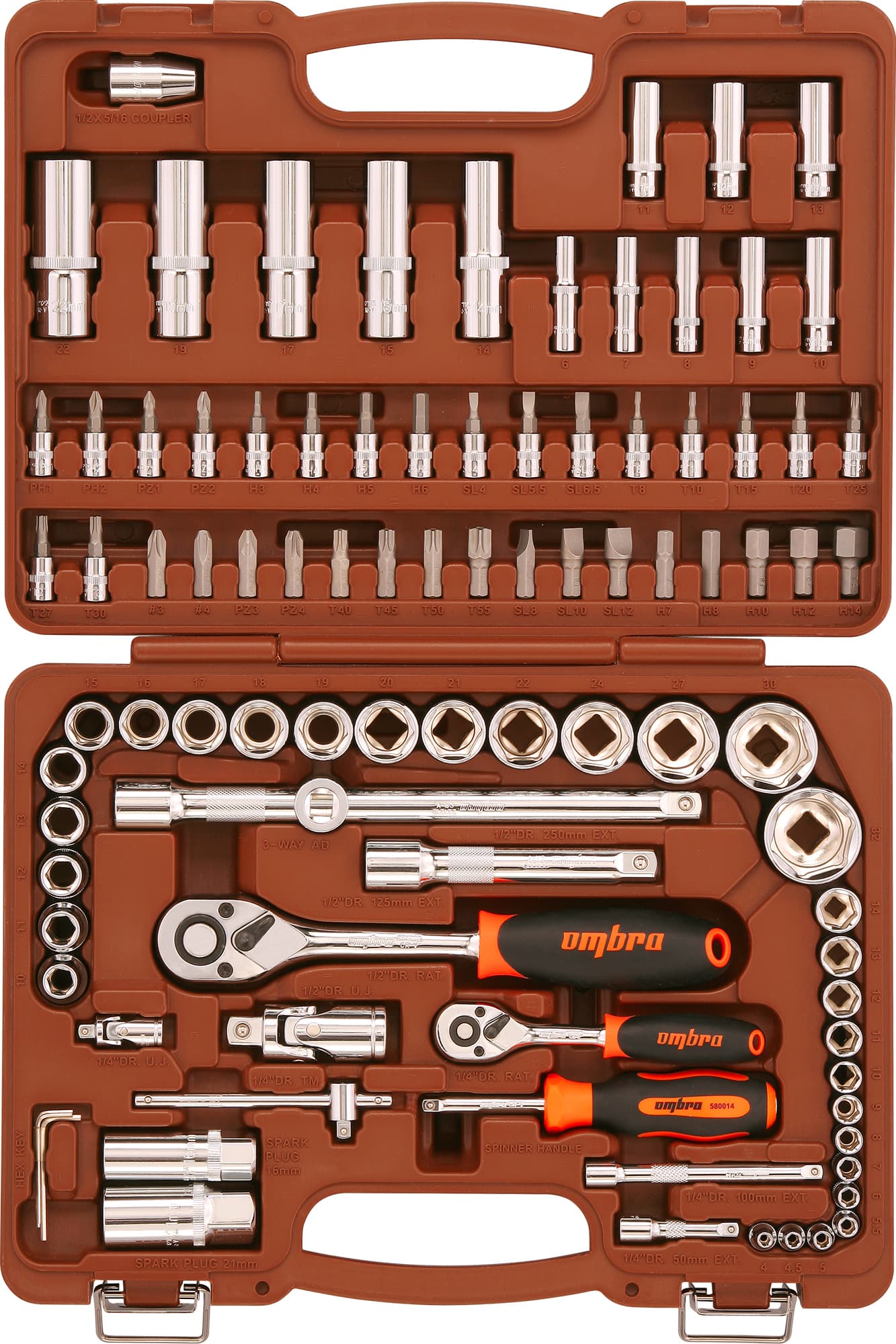 Набор инструмента универсальный 1/4'', 1/2''DR, 94 предмета