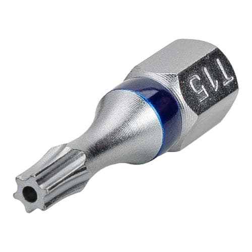 Бита с профилем TORX Hole (торкс - шестилучевая звезда c отверстием) TX15, длина 25 мм, хвостовик С6,3 мм, торсионная (3 шт)
