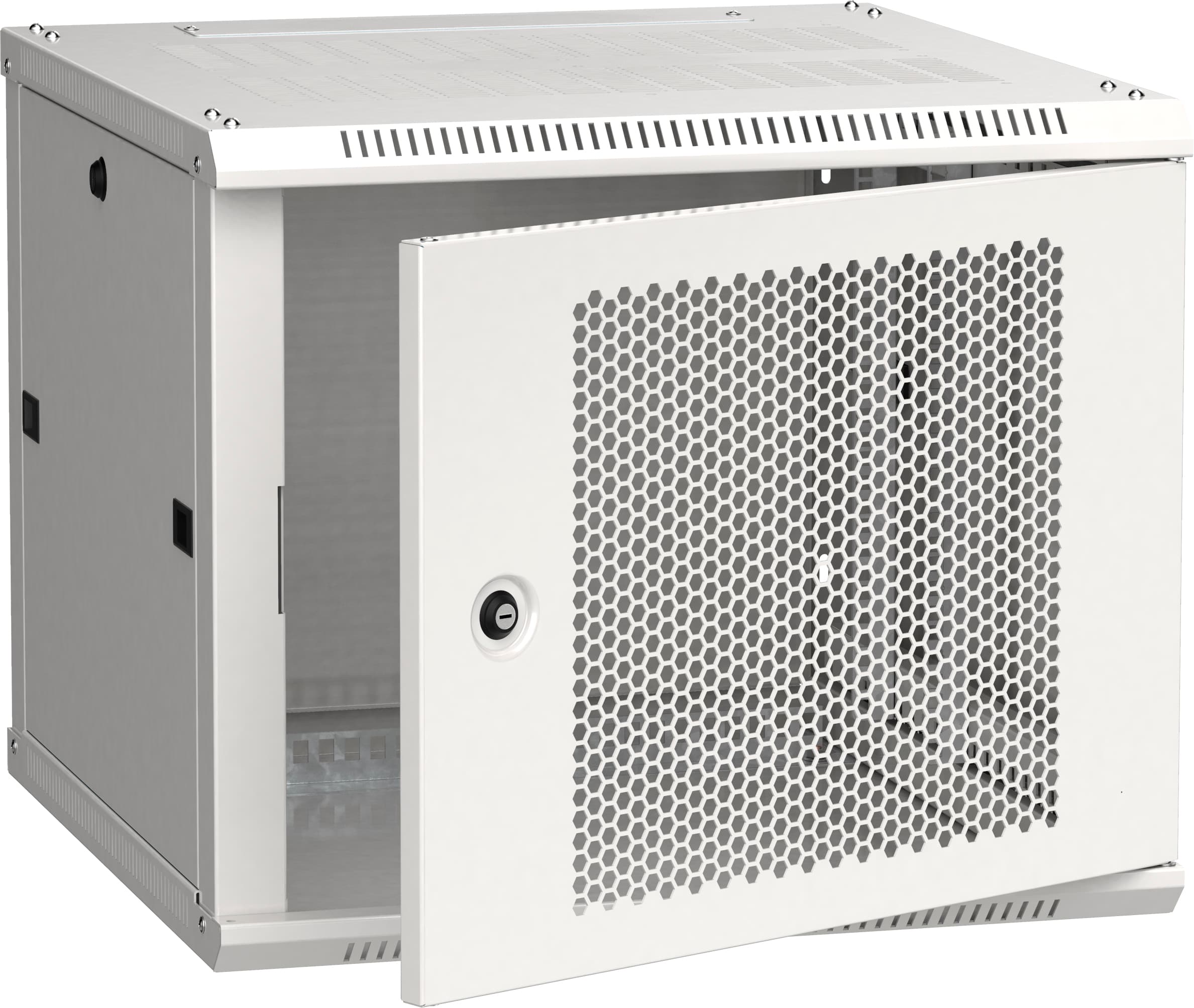 Шкаф LINEA W 9U 600x600 мм дверь перфорированная RAL7035