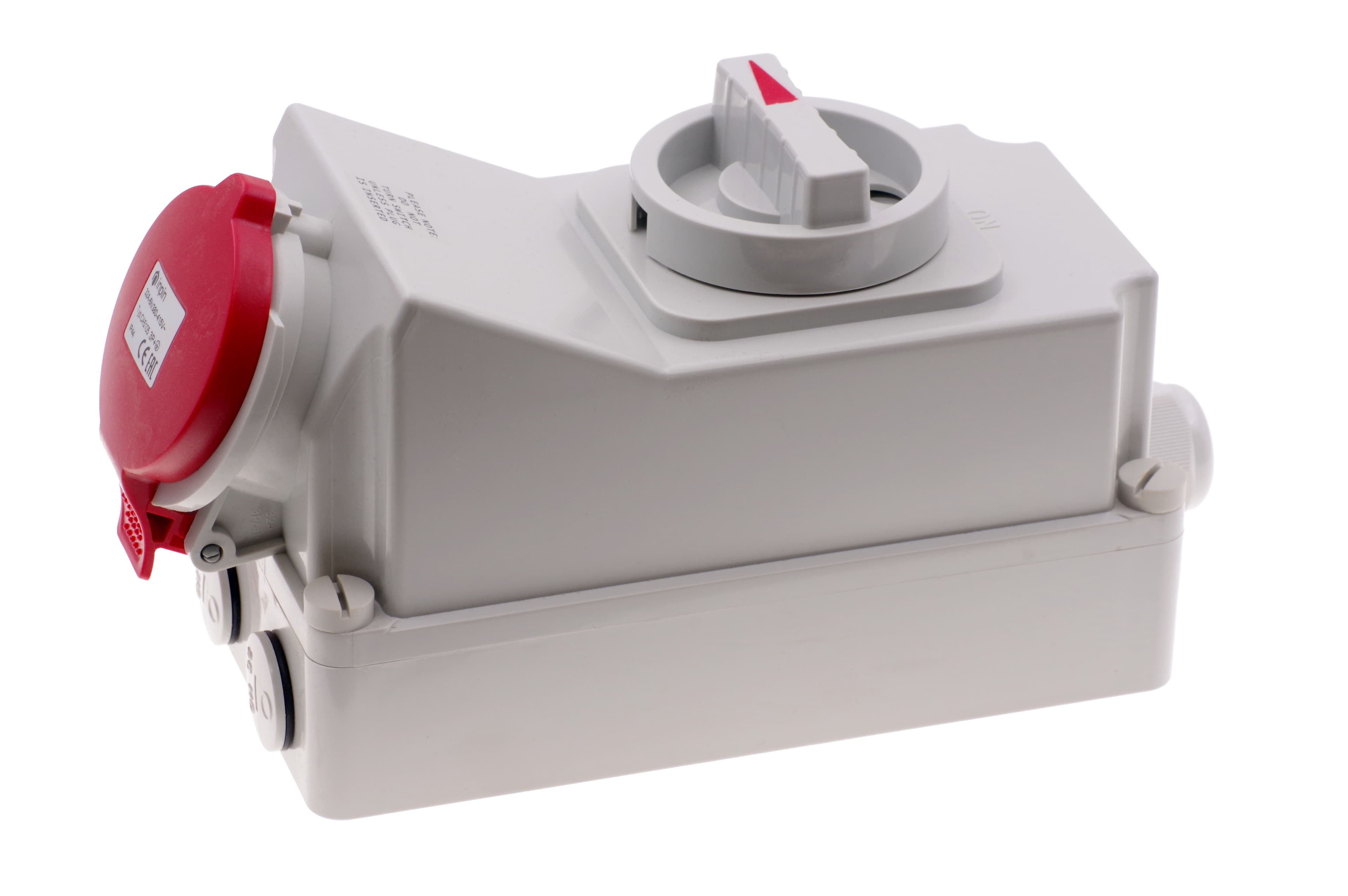 Розетка настенная с выключателем и механической блокировкой 32A/400V/3P+E/IP44