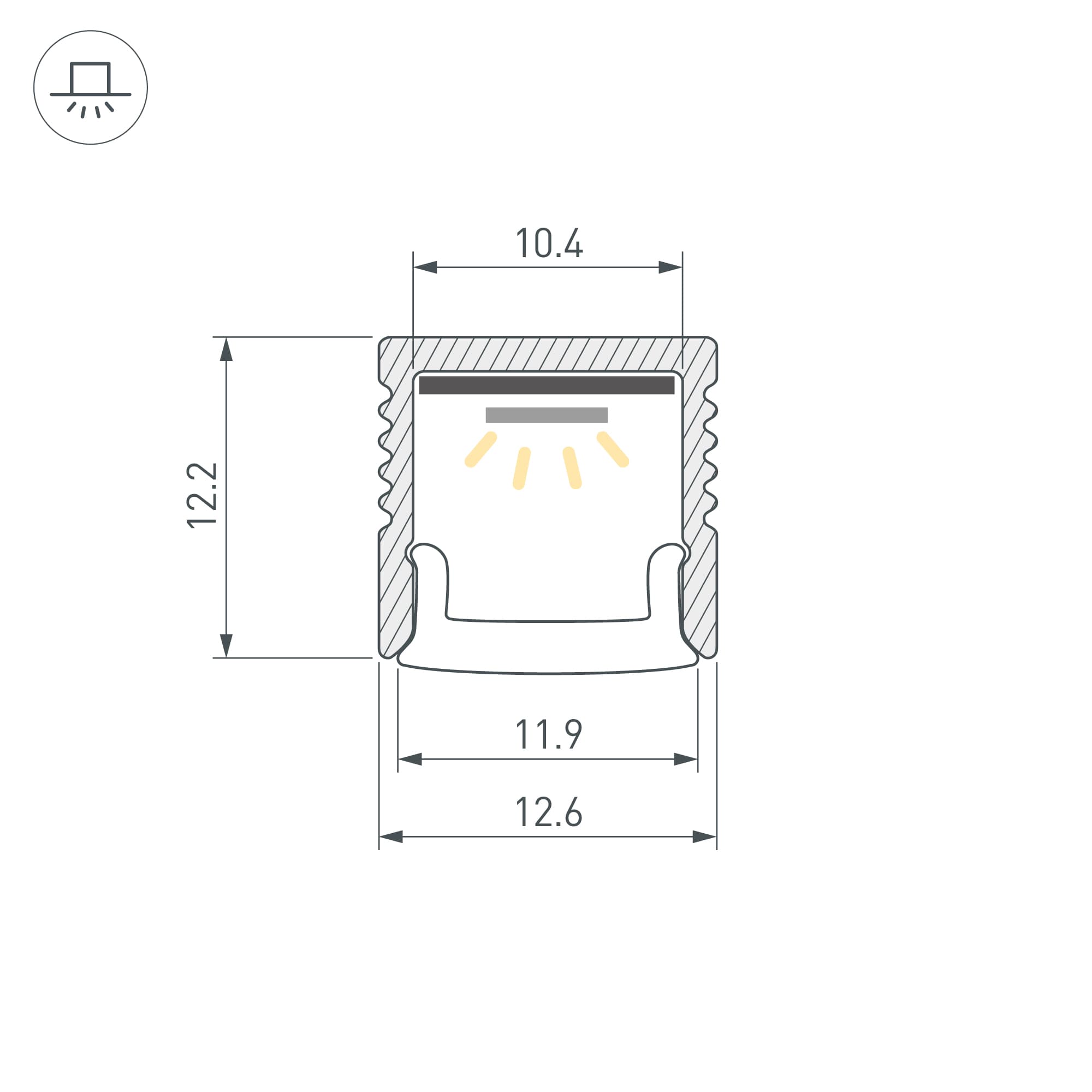 Профиль FANTOM-BENT-W12-SIDE-2000 ANOD (Алюминий)
