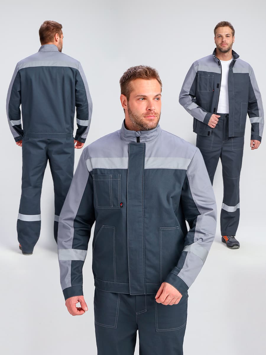 Костюм Бриготек-1 СОП (тк.Смесовая,260) брюки, т.серый/св.серый 44-46/ 194-200