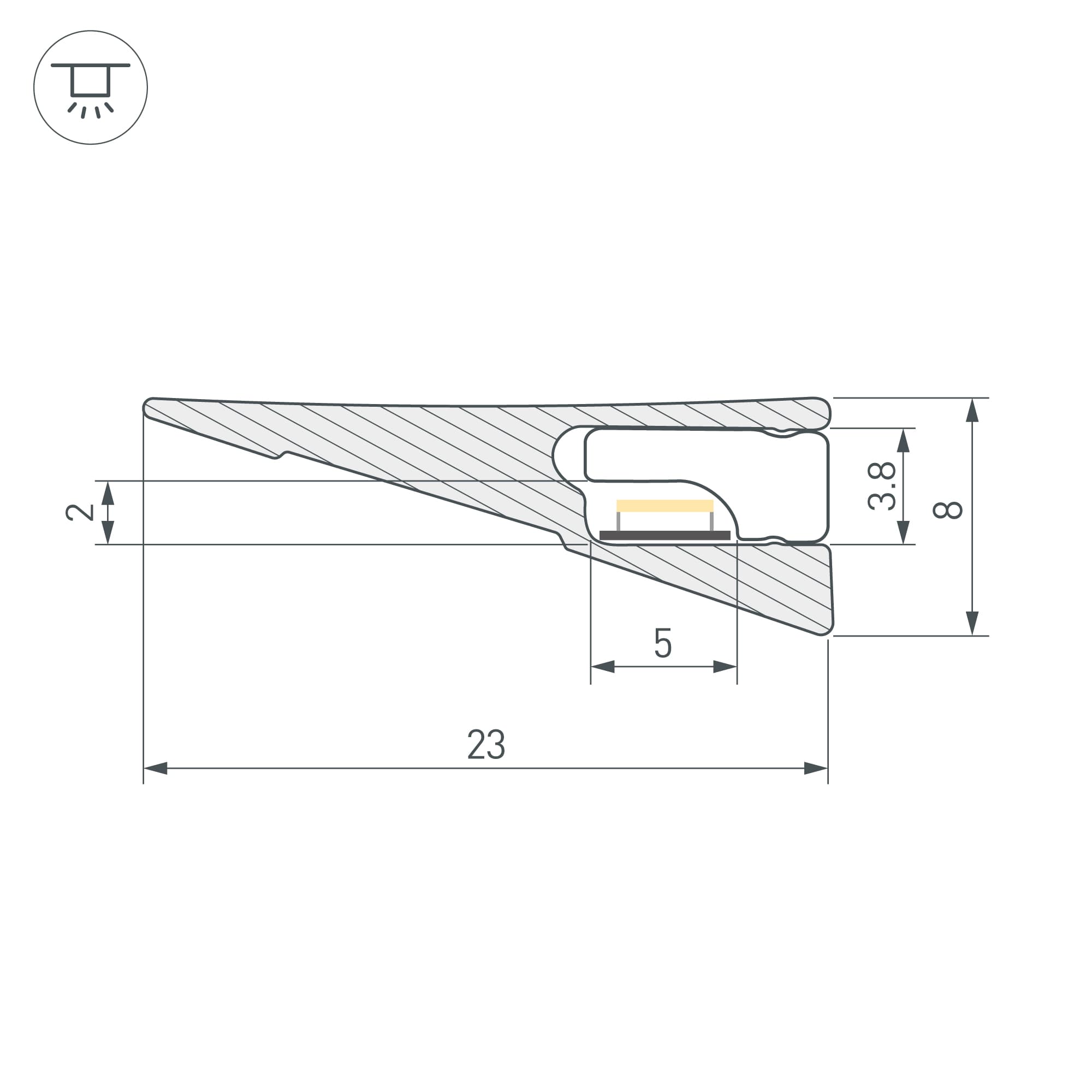 Профиль SL-MINI-SHELF-H8-2000 ANOD OLIVE GREY (Алюминий)