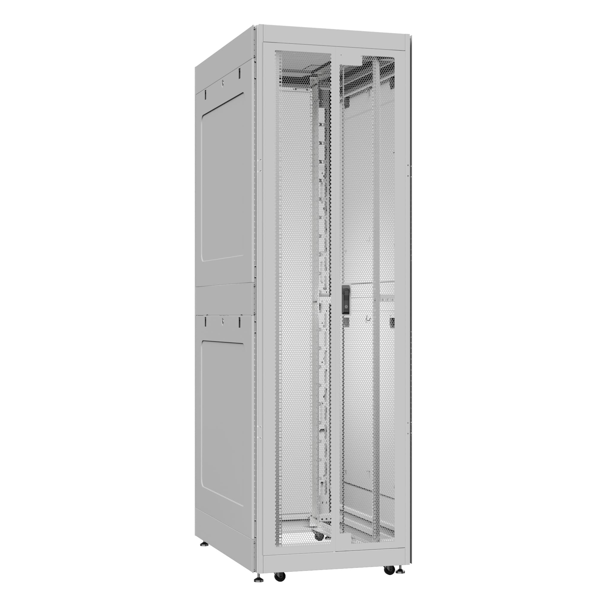 Шкаф серверный 42U 800х1200 передняя дверь: двустворчатая перфорированная IP20. задняя дверь: одностворчатая глухой металл IP51. боковые панели: глухой металл. цвет: серый RAL7035 
