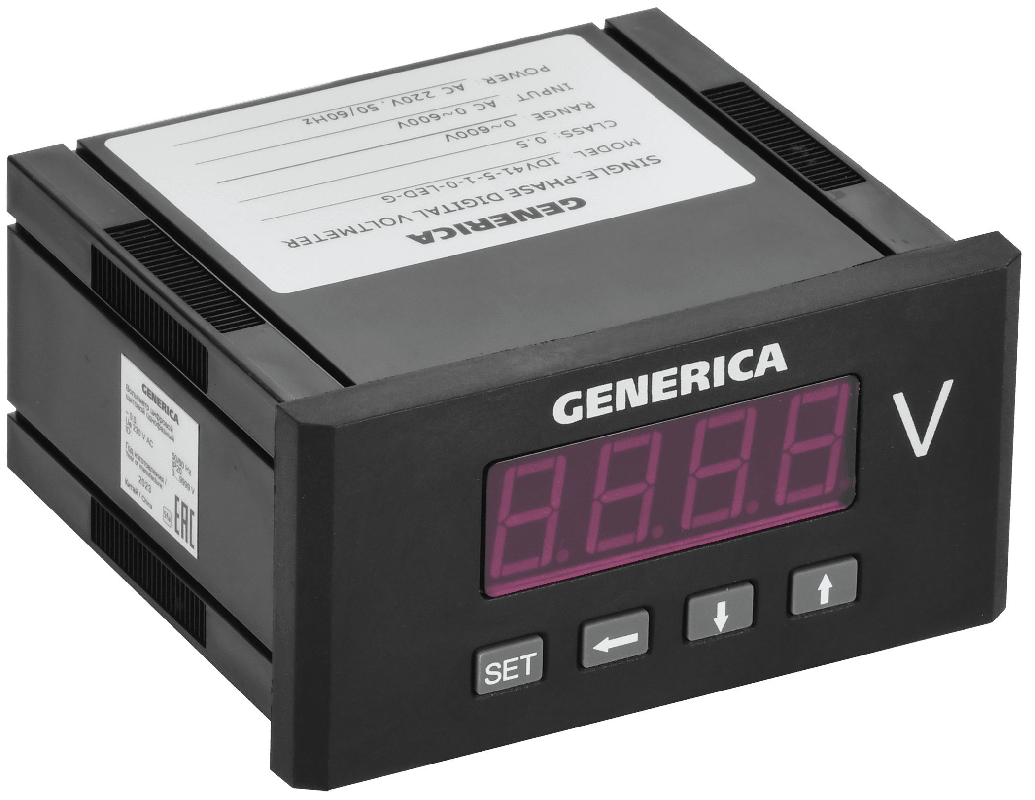 Вольтметр цифровой щитовой однофазный 48х96мм LED GENERICA