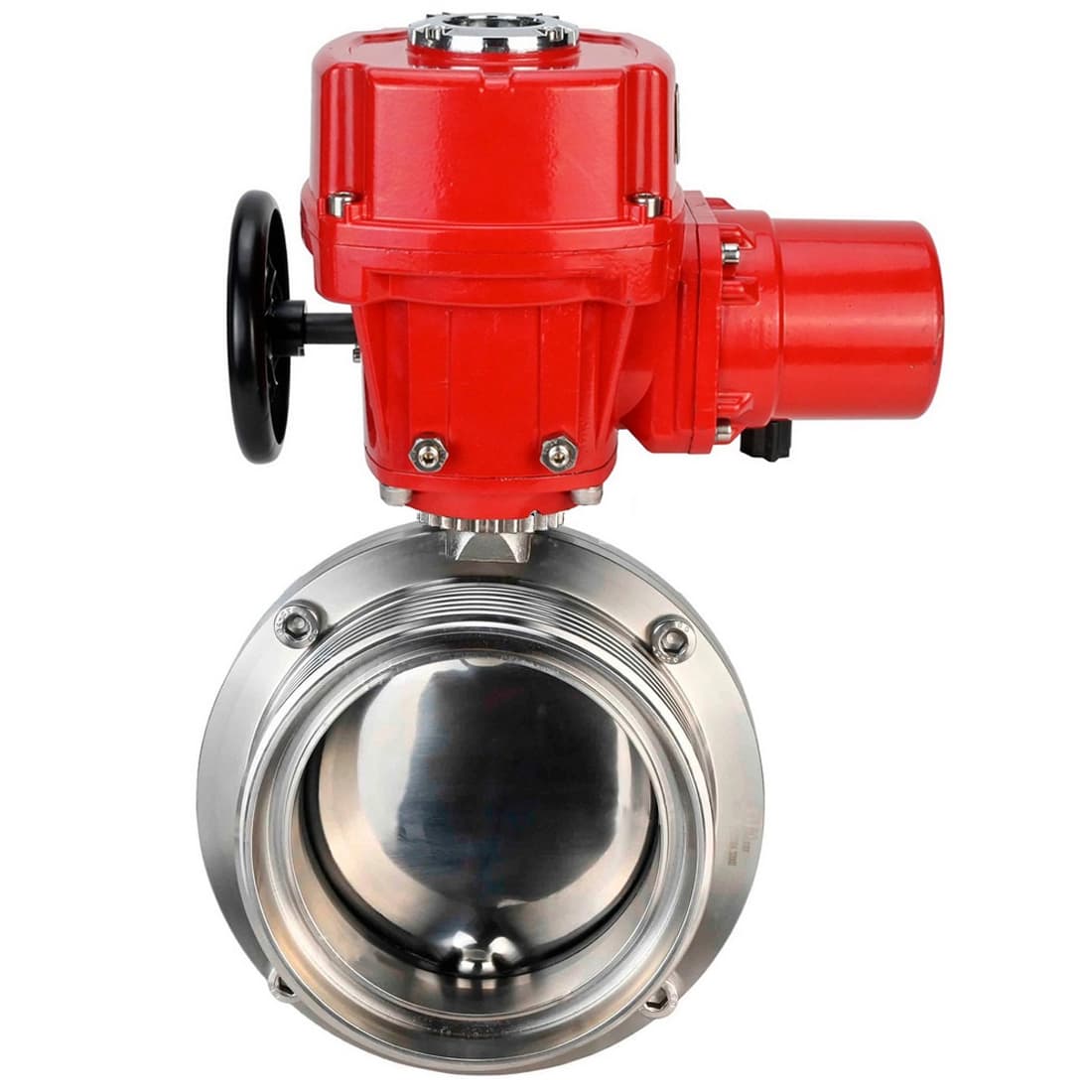 Затвор дисковый поворотный 304-304-EPDM-2W-T-H Ду80 Ру10 резьбовой, корпус пищевая нержавеющая сталь 304, уплотнение EPDM, с электроприводом QT-W (M) EX-005 380В