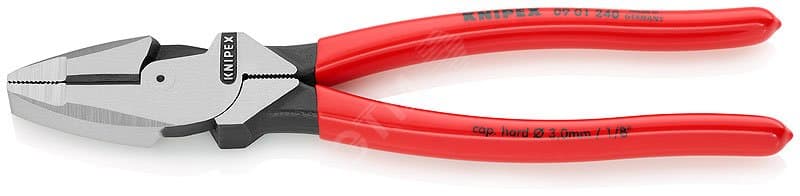 Плоскогубцы электромонтера Linemans Pliers резка - проволока средней твердости 46мм твердая проволока 3мм L=240мм черные обливные рукоятки
