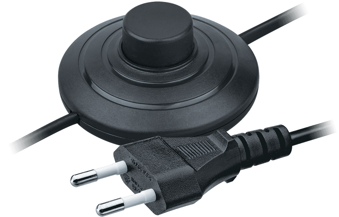 Шнур 61 601 NPS-FS01-170-2x0.5-BL 1.7м с выключателем черный