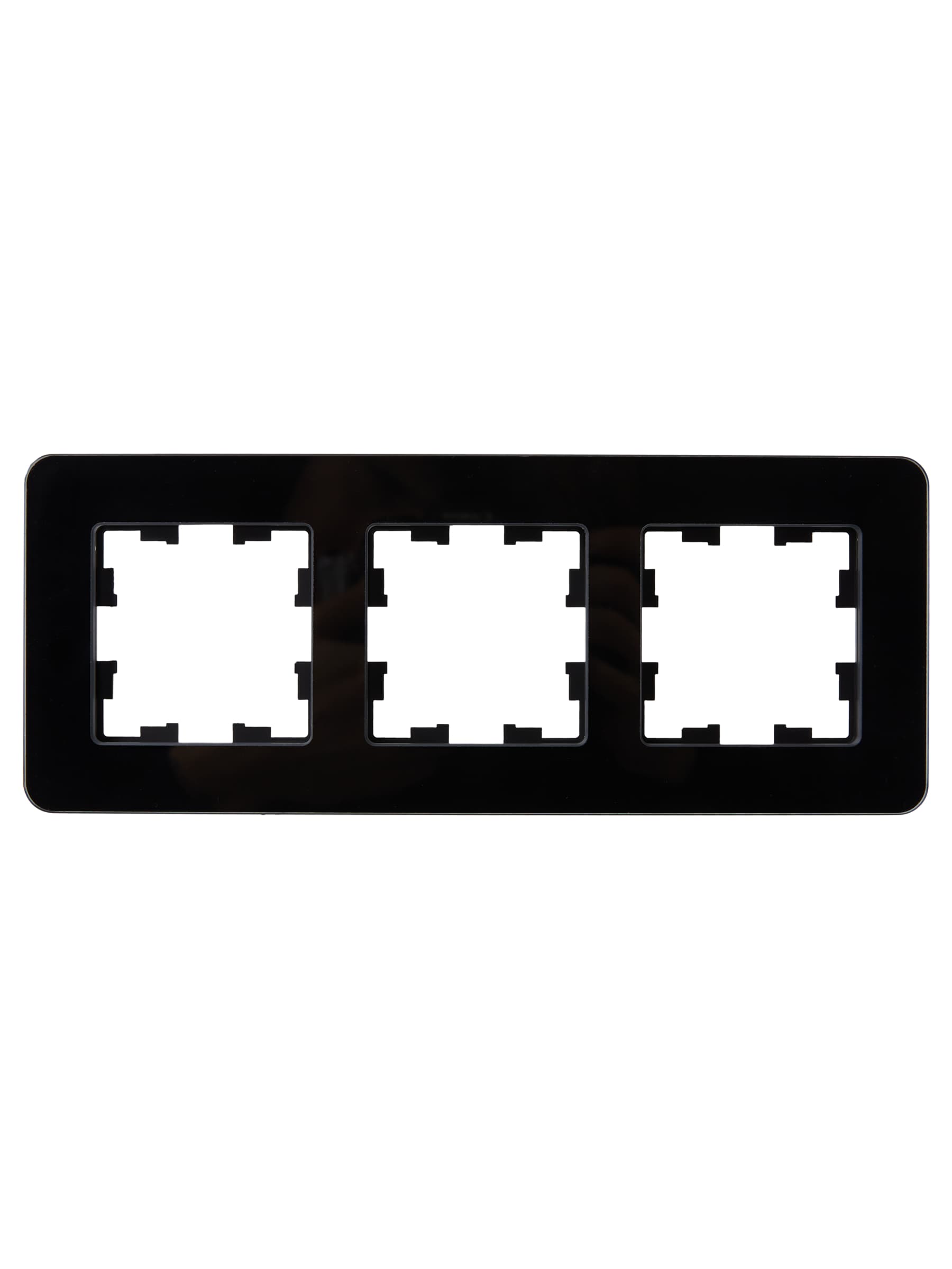 BRITE Рамка 3 поста РУ-3-2-Бр стекло черный RE IEK