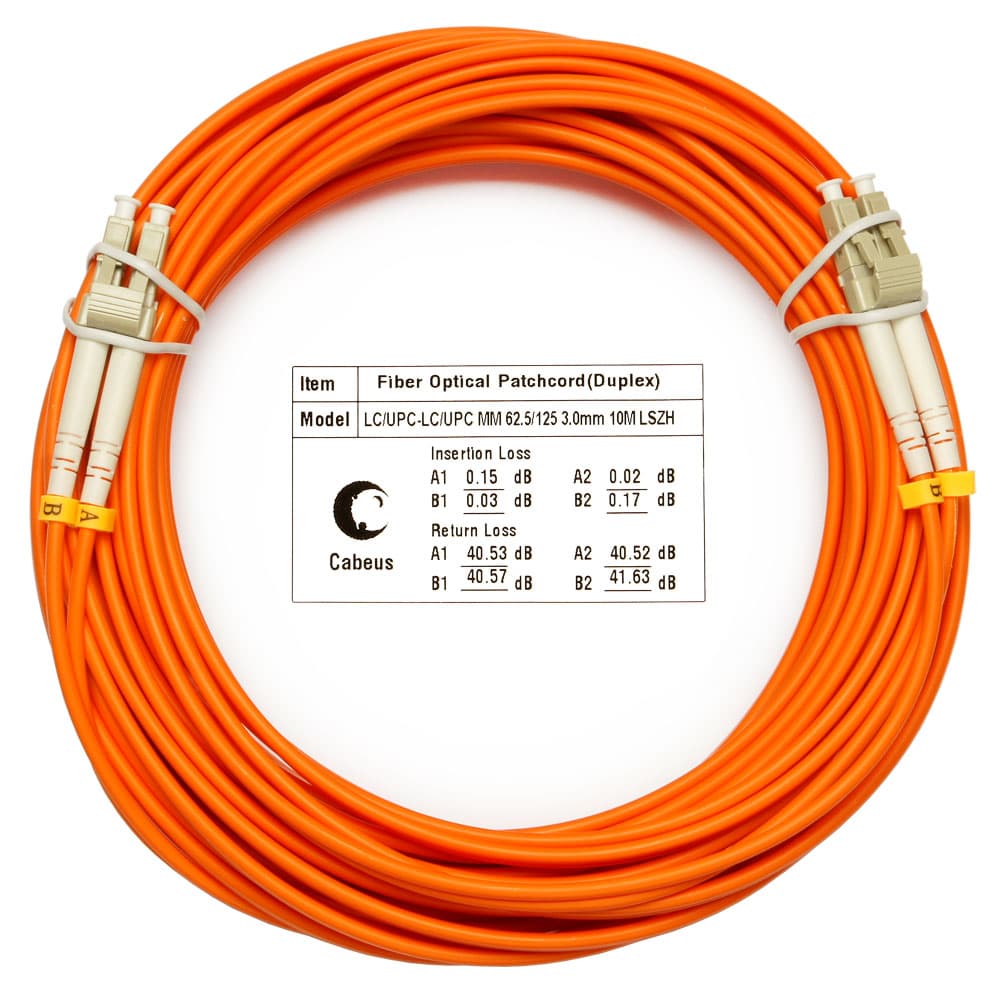 Патч-корд оптический duplex 20м LC-LC 62,5/125MM LSZH