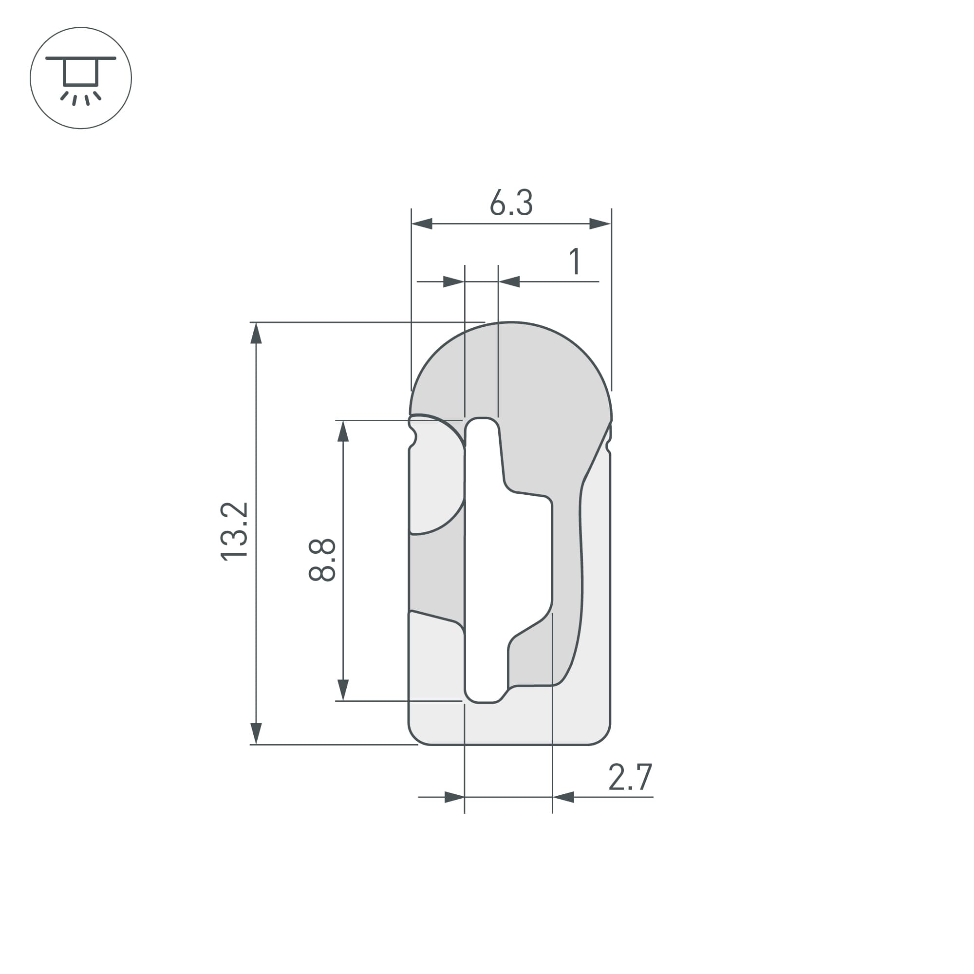 Профиль силиконовый WPH-FLEX-0613-SIDE-S8-20m WHITE (Силикон)