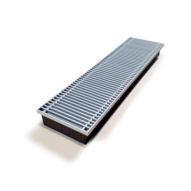 Конвектор внутрипольный КРК П с естественной конвекцией (решетка роликовая, анодированный алюминий)