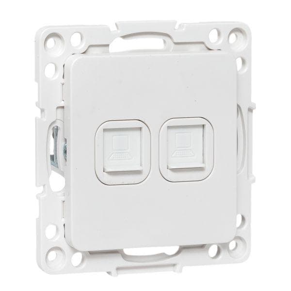 Стокгольм Механизм розетки RJ-45 2-местной белый EKF