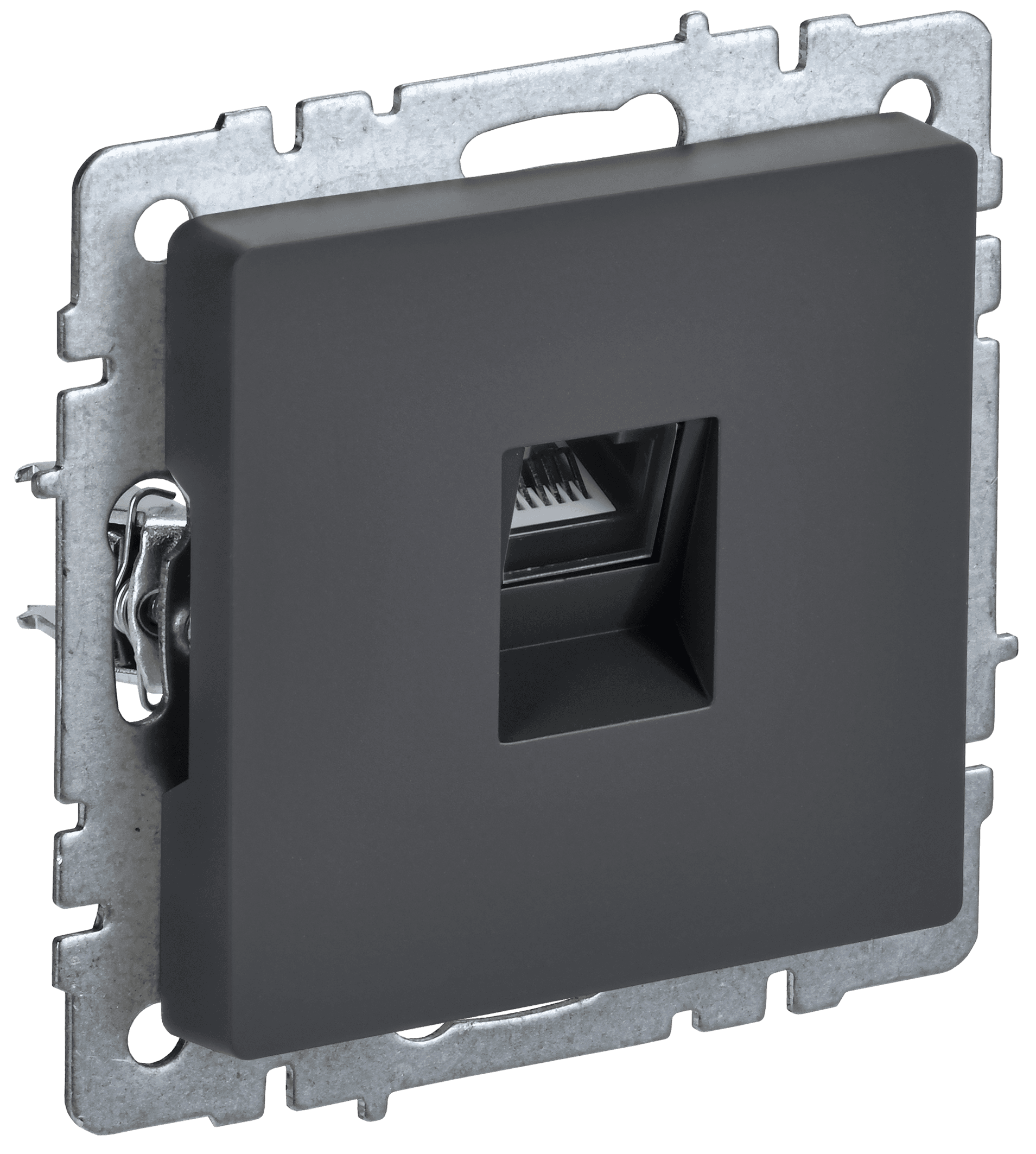 BRITE Розетка компьютерная RJ45 кат.6 РК11-БрГ графит IEK
