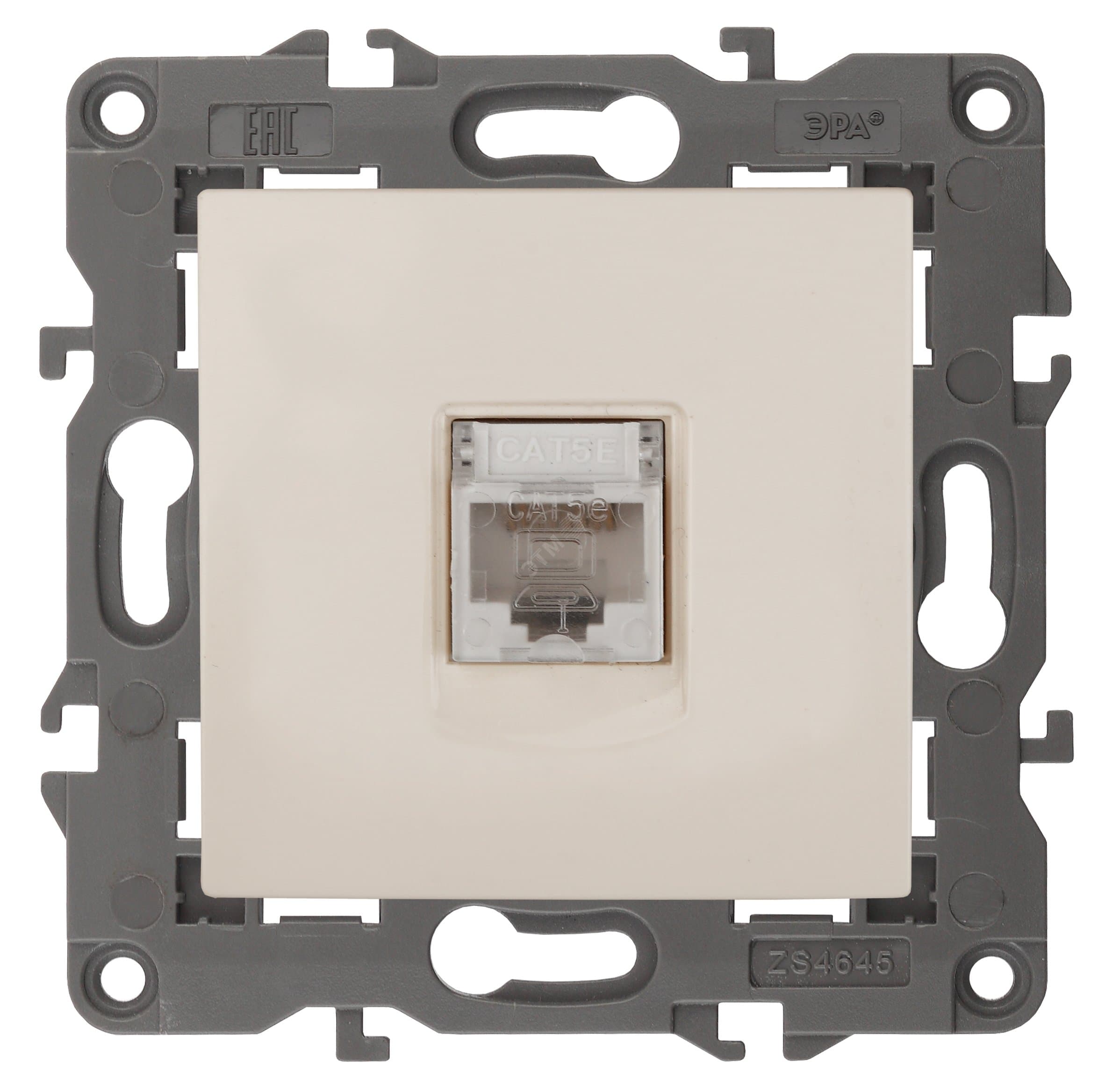 Розетка RJ45, Эра Elegance, сл.кость, 14-3107-02