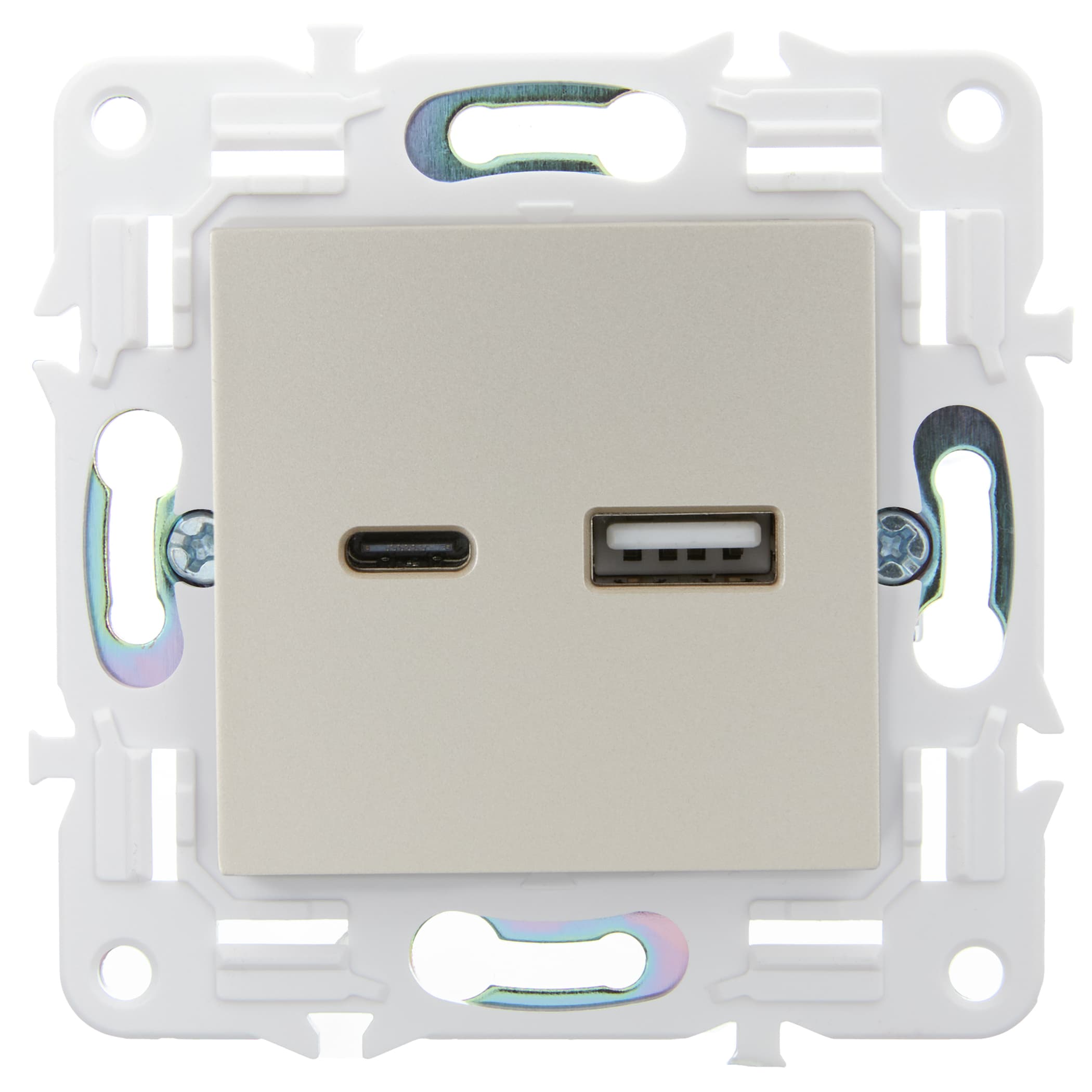 SKANDY Розетка USB A+C 18Вт SK-R13Sh шампань IEK