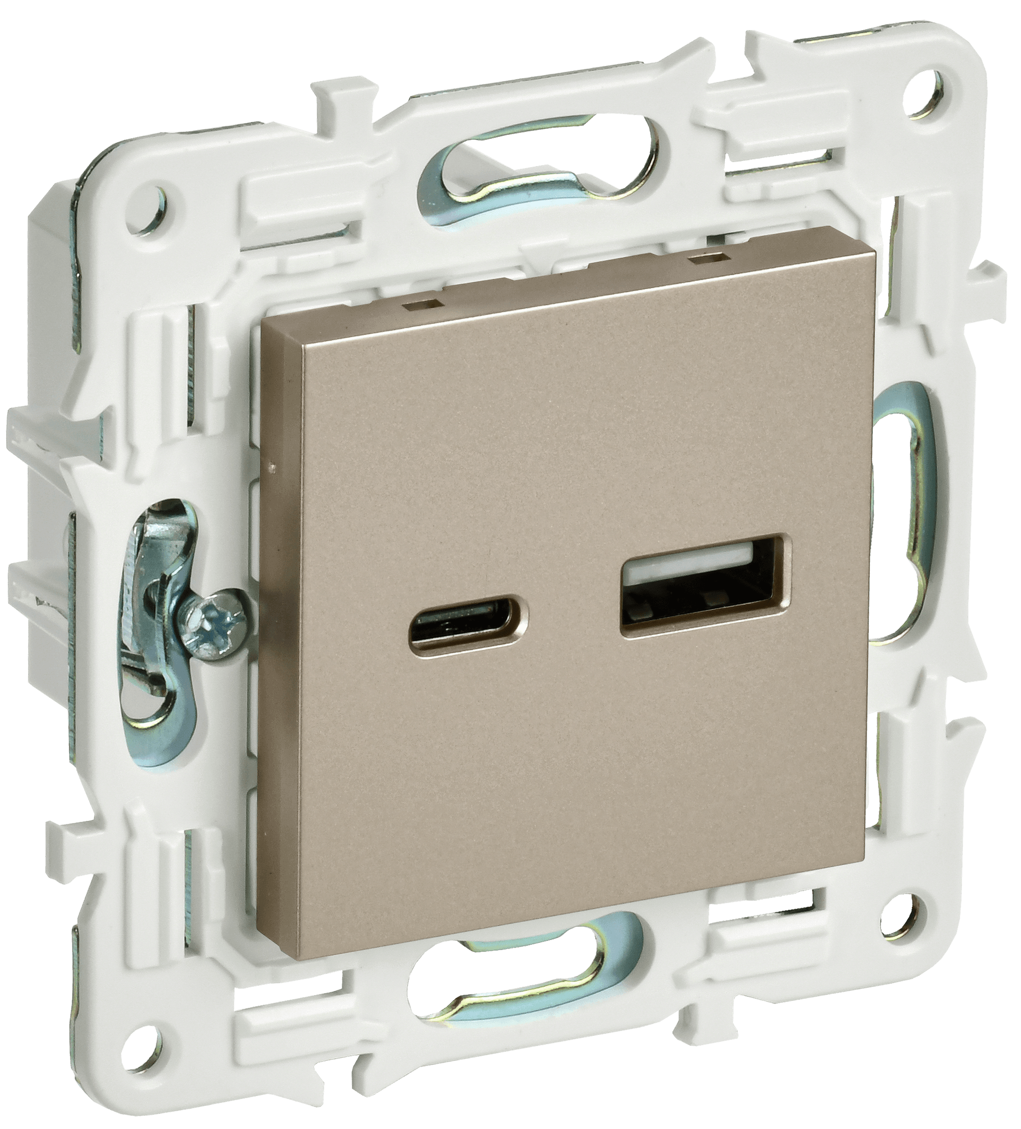 SKANDY Розетка USB A+C 18Вт SK-R13Sh шампань IEK