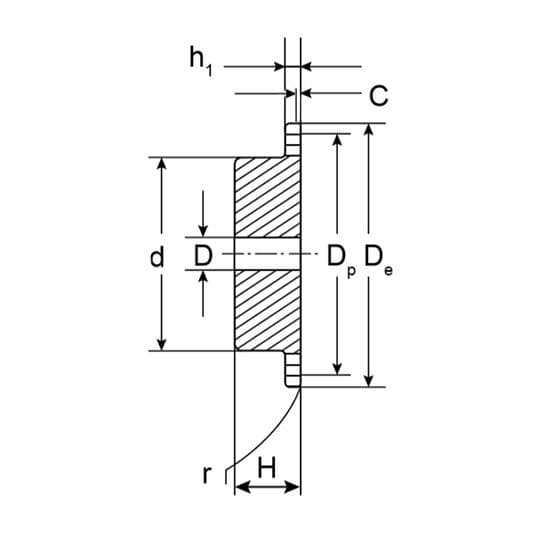 "Звездочка со ступицей под расточку для цепи 12B-1, z=50, 3/4"" x 7/16"" PS11050 (PHS 12B-1B50) ISKRA"