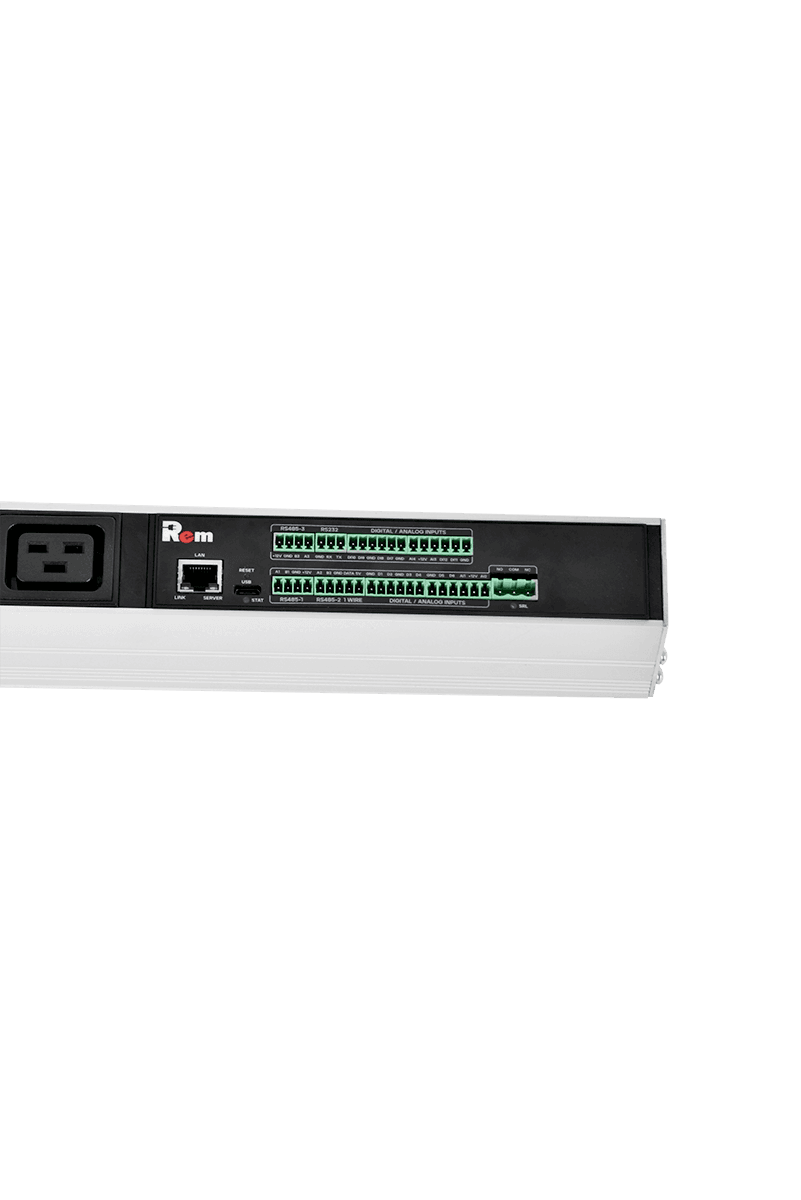 Блок розеток вертикальный Rem-2MC,LINUx,мониторинг,измерение,3_32A,автомат защиты,36C13,6C19,2100мм,вxIEC309,шнур 3м