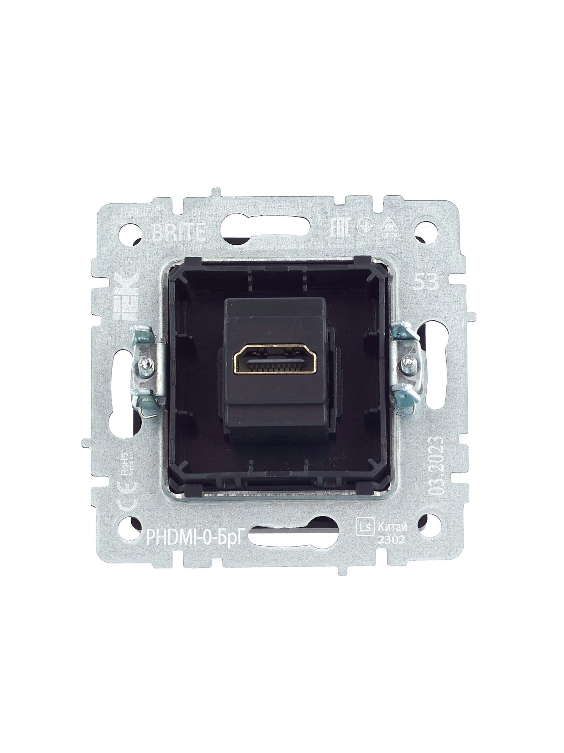 BRITE Розетка HDMI РHDMI-0-БрГ графит