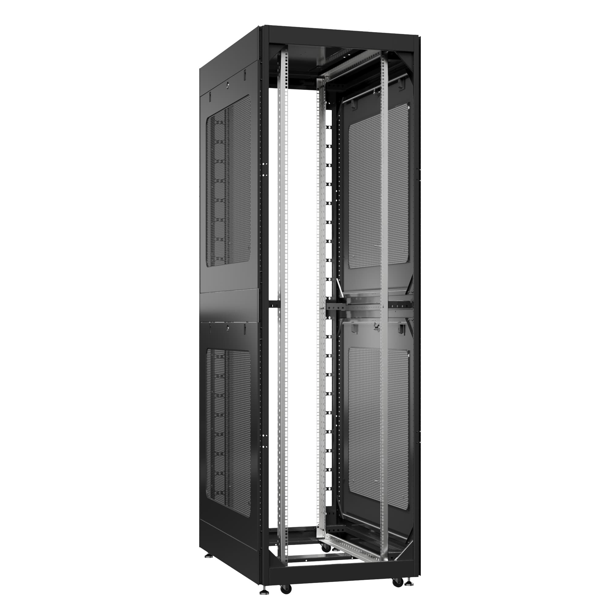 Шкаф серверный 42U 800х1000 передняя дверь: без. задняя дверь: без. боковые панели: перфорированные. цвет: черный RAL9005 