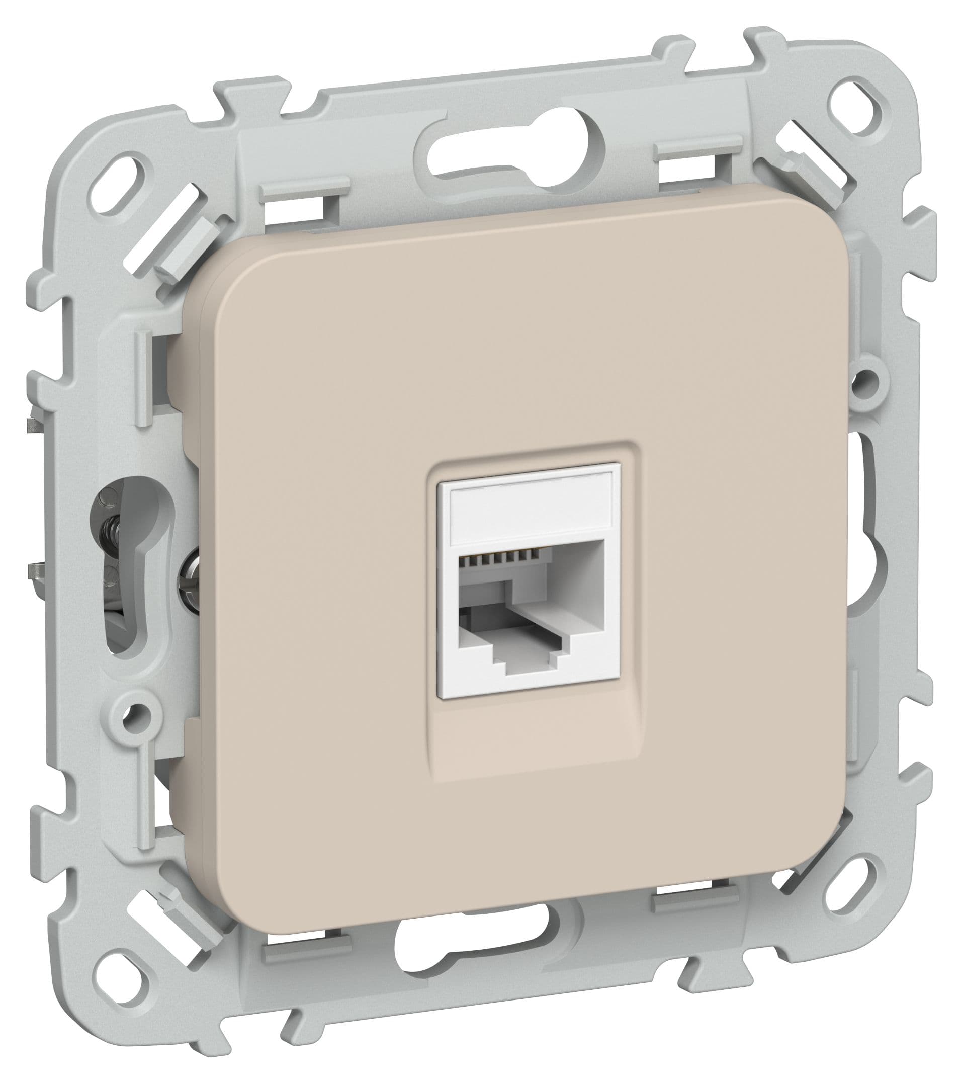 FLITE Розетка компьютерная RJ45 категория 6 UTP РК6-1-0-ФлЛ льняной IEK