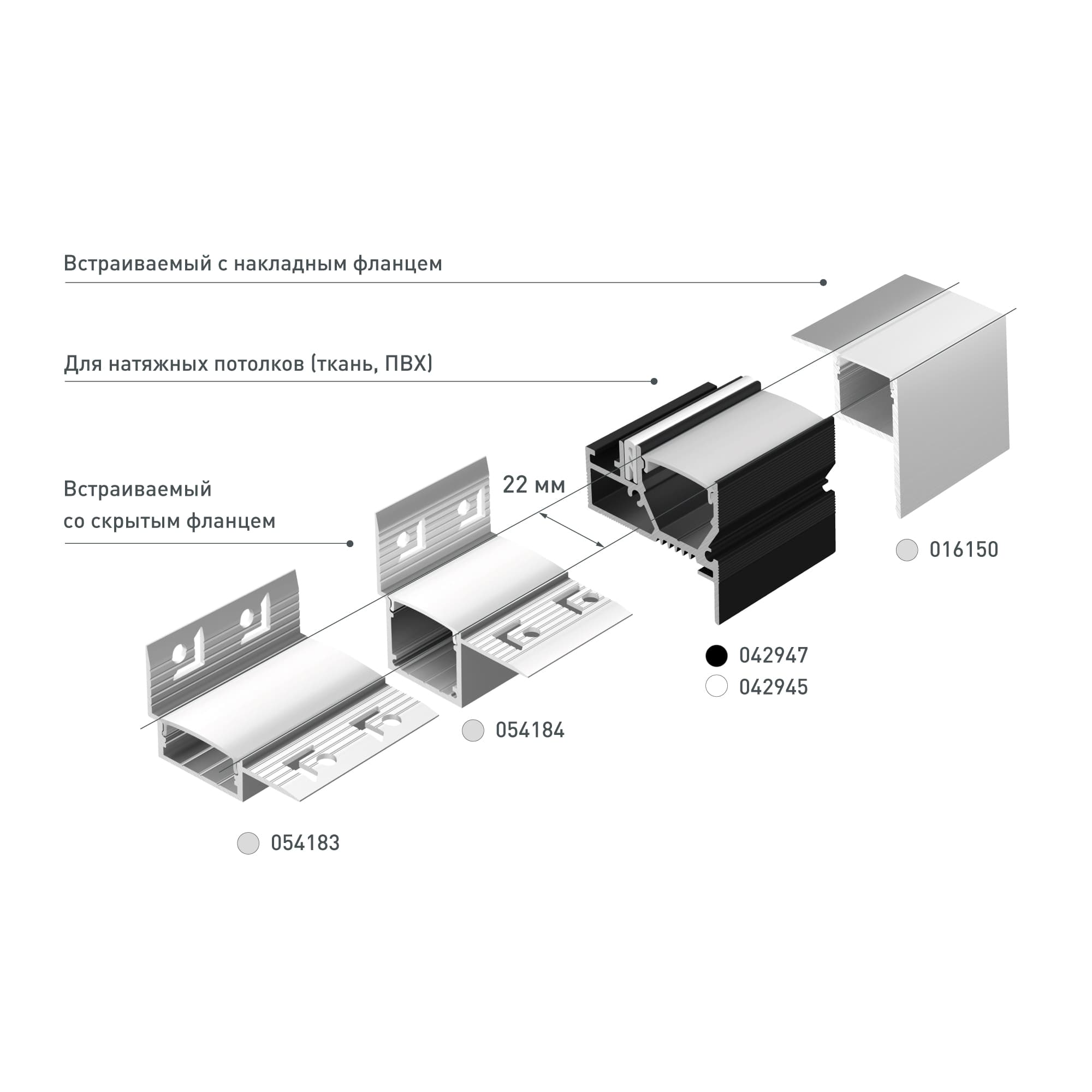 Профиль FANTOM-W20-H20-EDGE-2000 ANOD (ARL, Алюминий)
