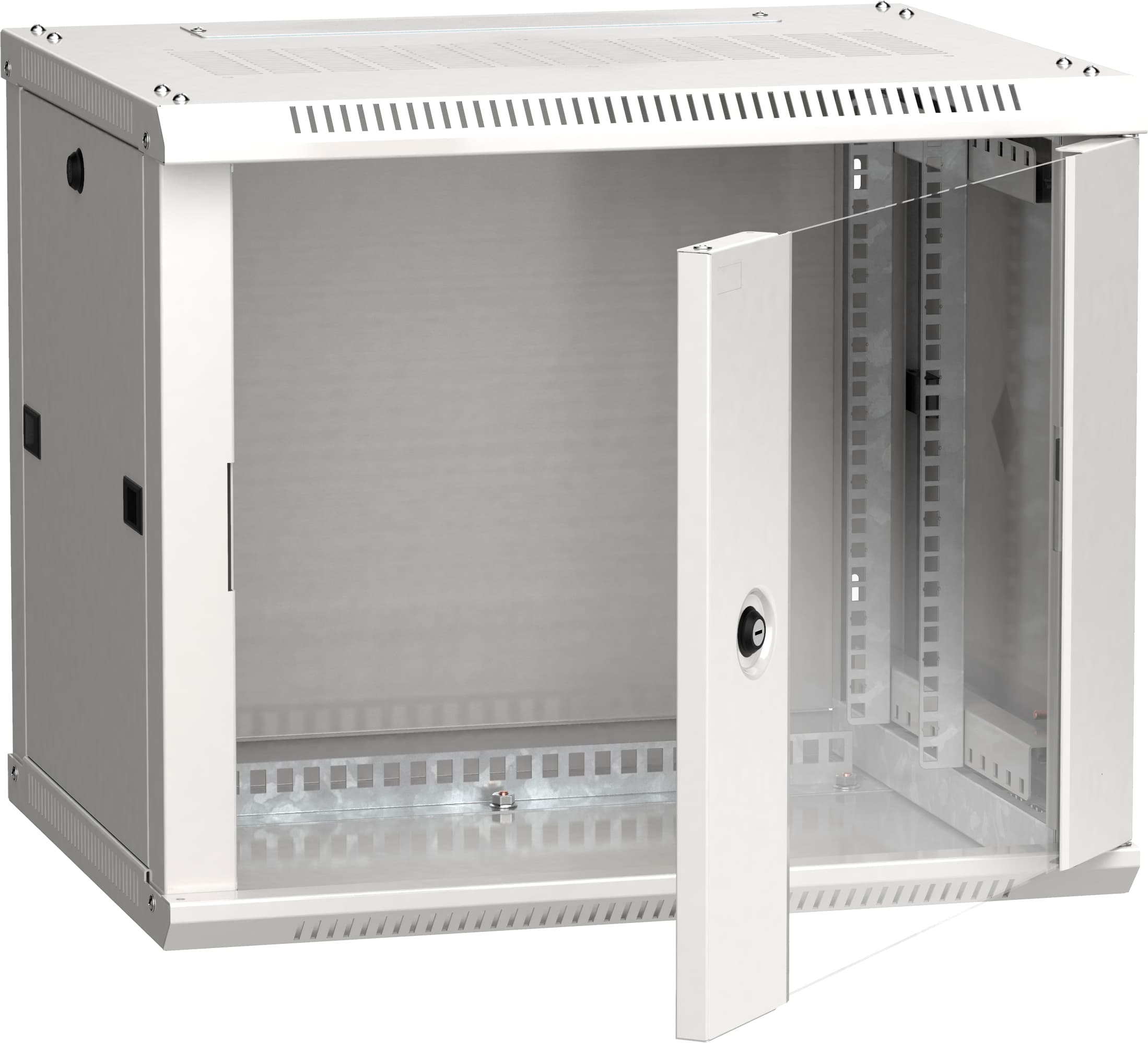 Шкаф настенный 19' LINEA W 9U 600x450мм стеклянная дверь RAL7035