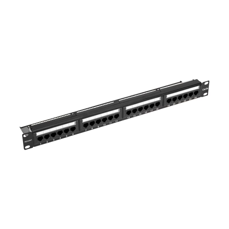 Патч-панель 19' CAT5e 1U 24 порта UTP RJ45 Dual IDC с органайзером