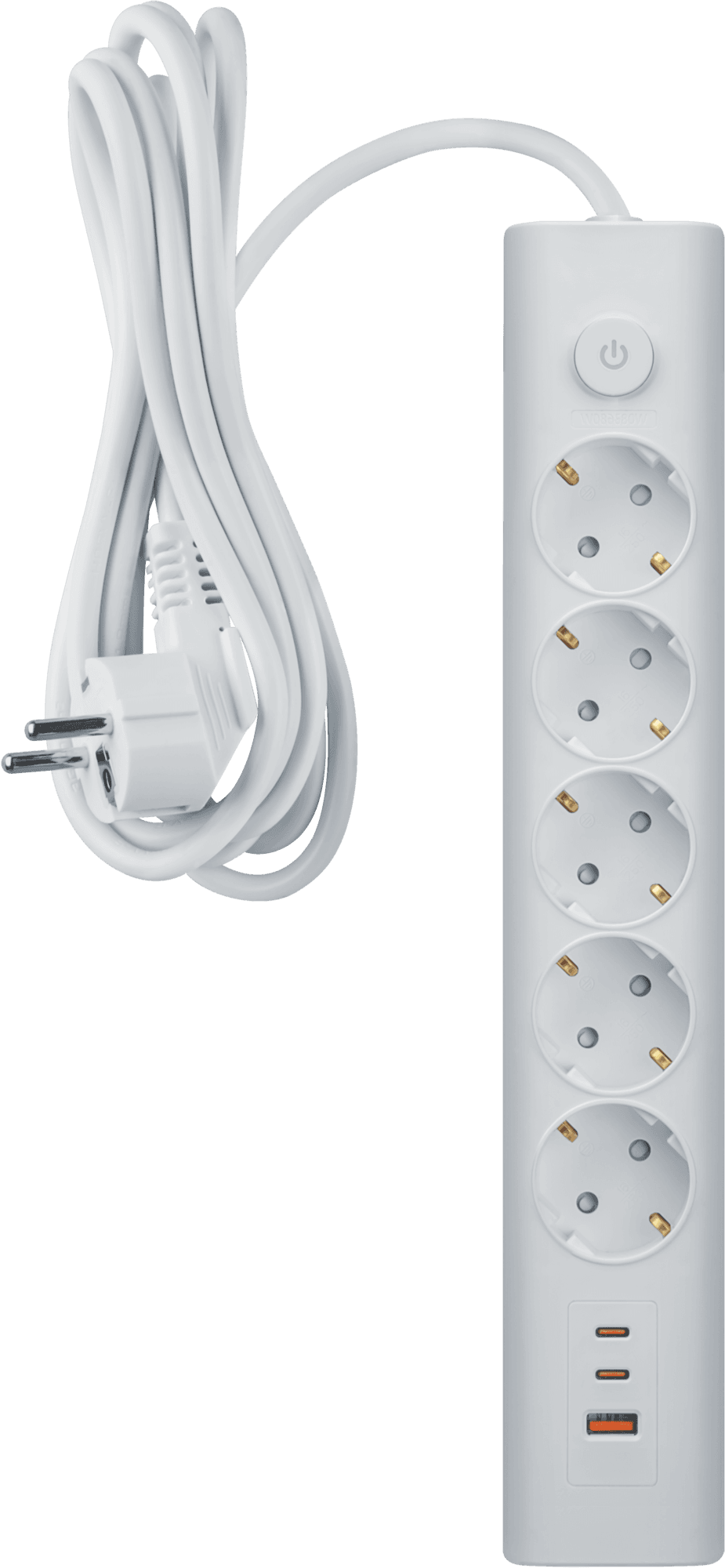 Удлинитель бытовой NPE-USB06-05-500-ESC-3X1-PD20W 5 розеток с/з 5м ПВС 3х1мм 1хUSB-A+2xUSB-C быстрая зарядка