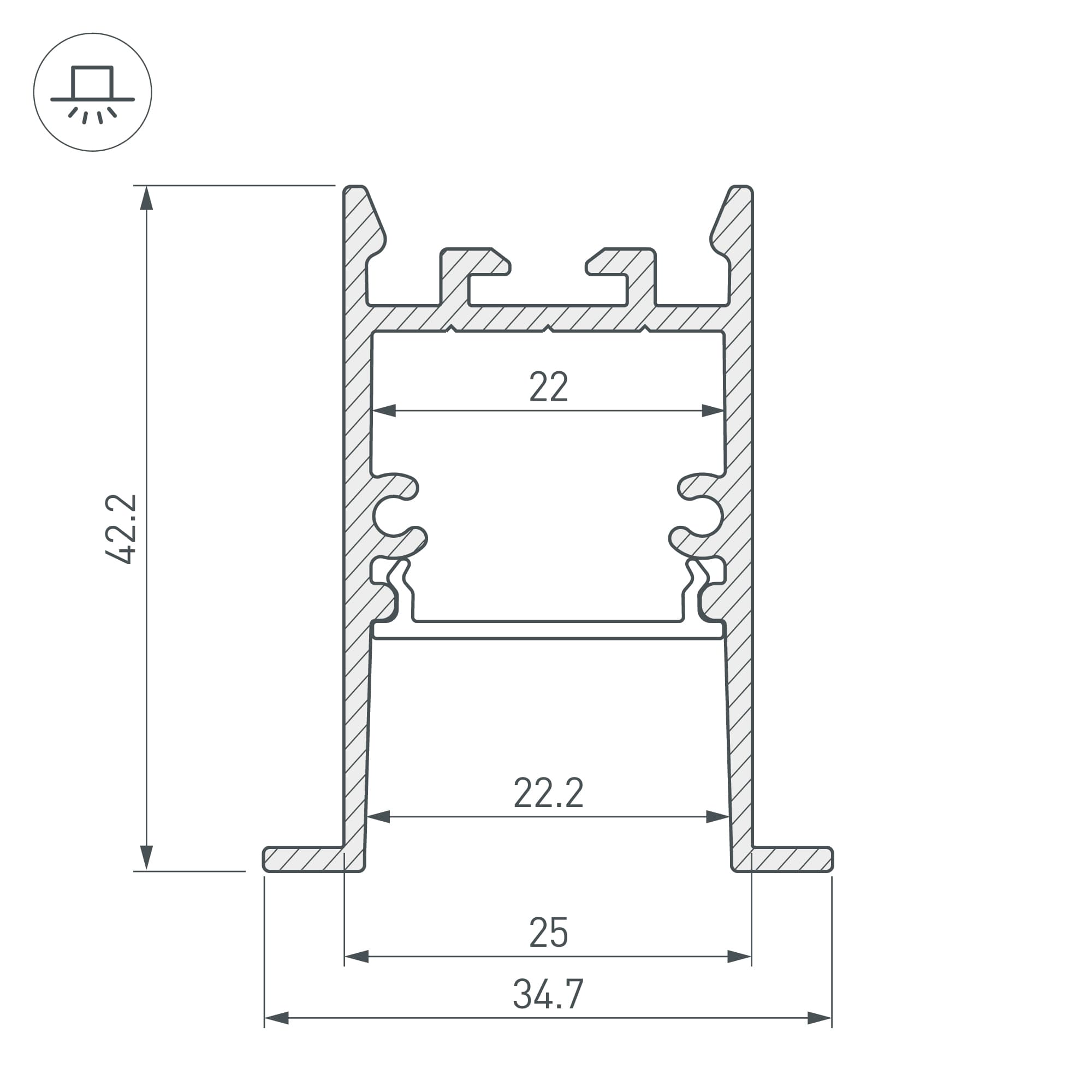 Профиль SL-COMFORT-3542-F-2000 ANOD BLACK (ARL, алюминий)