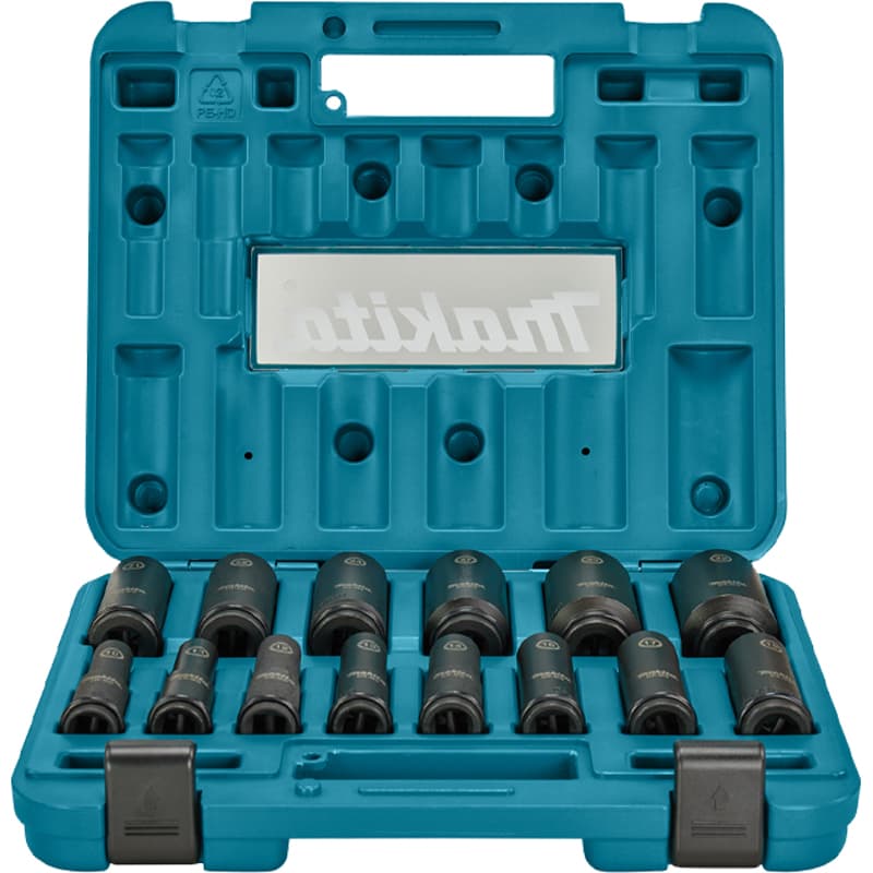Набор ударных удлиненных торцовых головок Impact Black 1/2'', 14 шт. (10,11,12,13,14,16,17,19,21,22,24,27,30,32 мм)