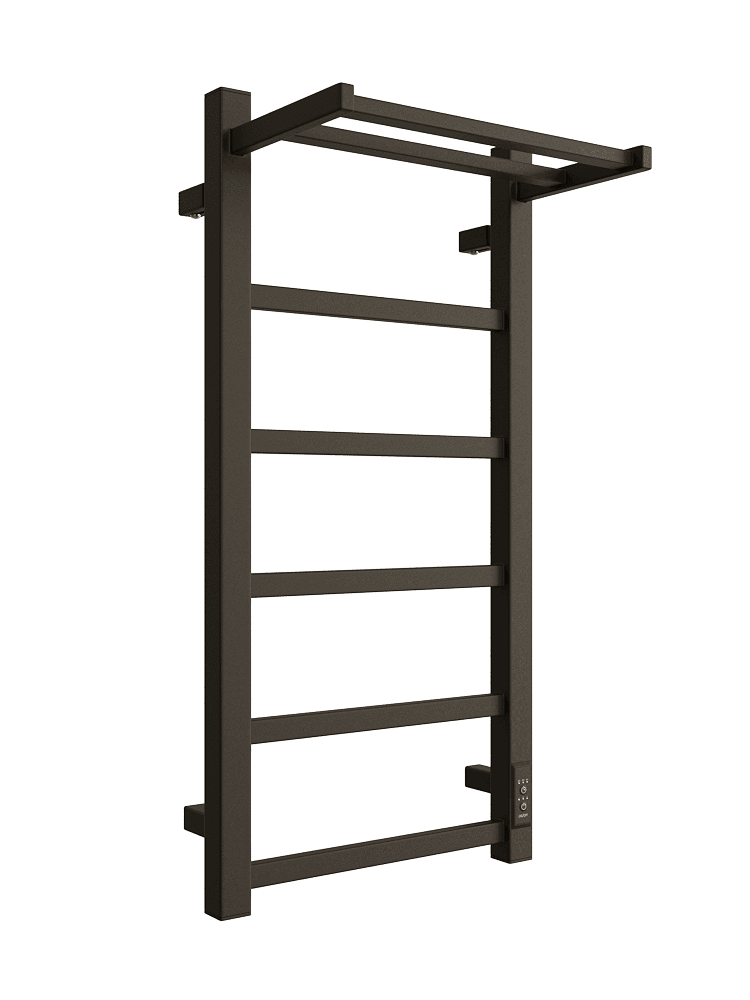 Полотенцесушитель электрический из квадратного профиля Fj plaza neo 80/40 с диммером цвет чёрный матовый
